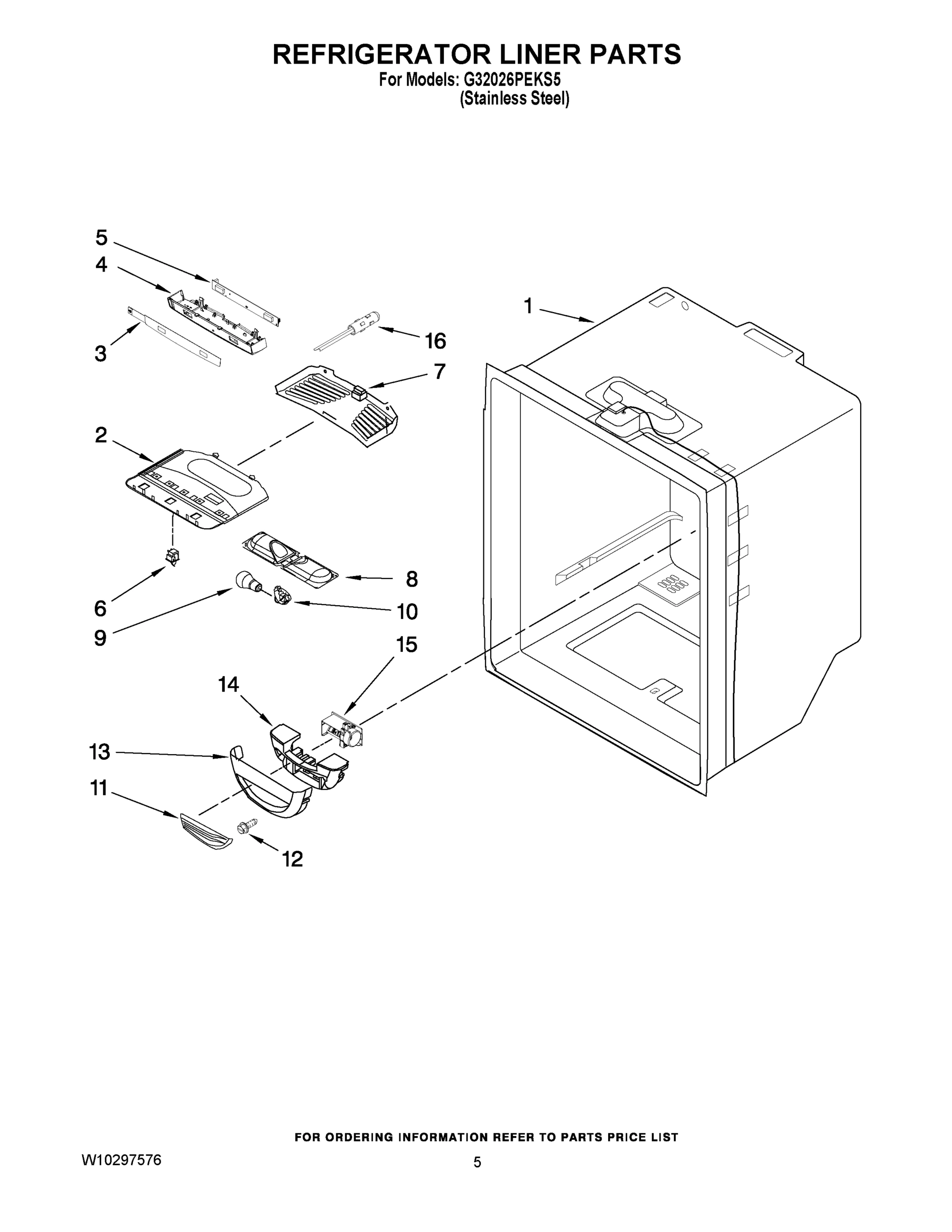 03 - REFRIGERATOR LINER PARTS