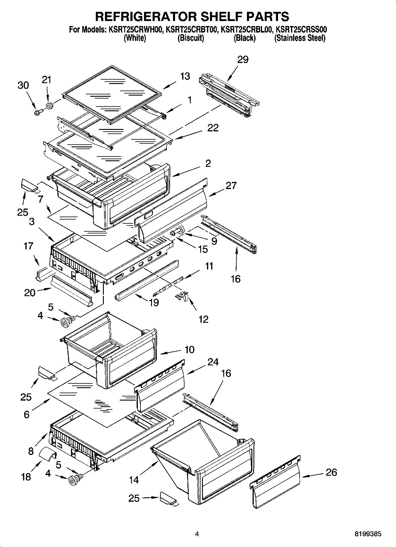 03 - REFRIGERATOR SHELF PARTS