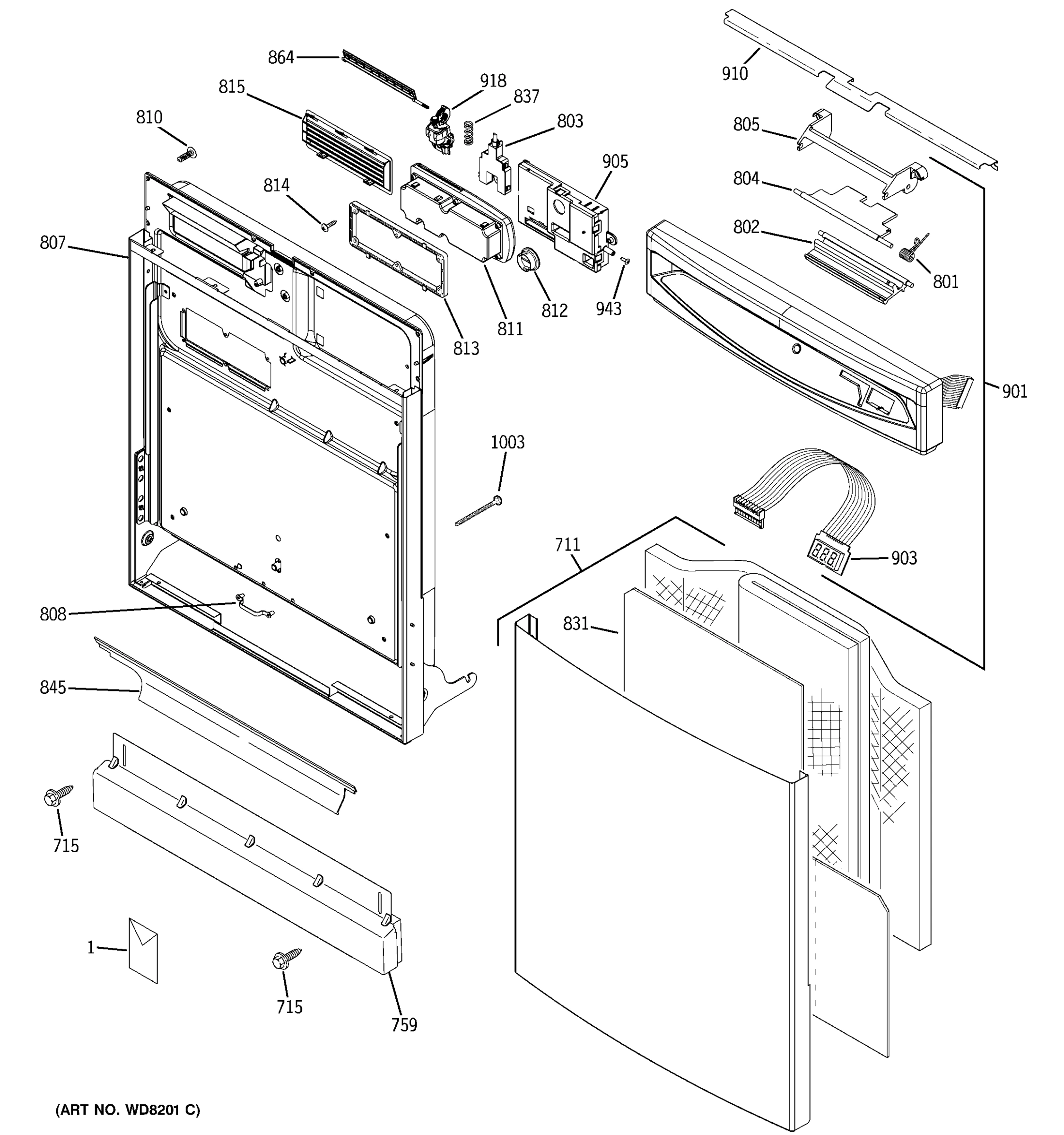 ESCUTCHEON & DOOR ASSEMBLY