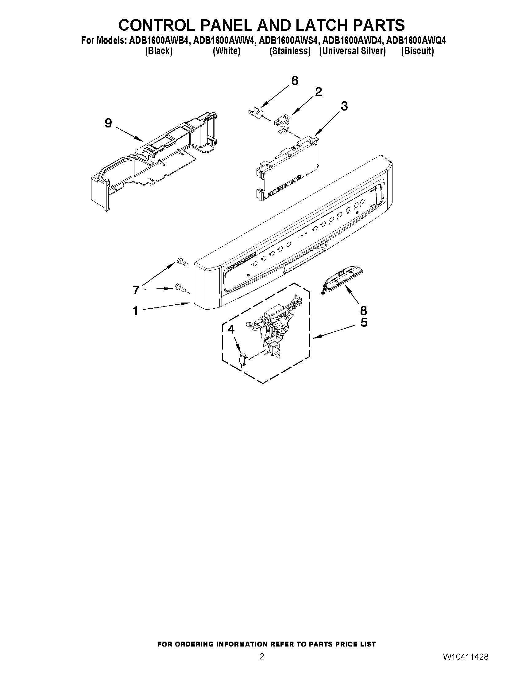 02 - CONTROL PANEL AND LATCH PARTS