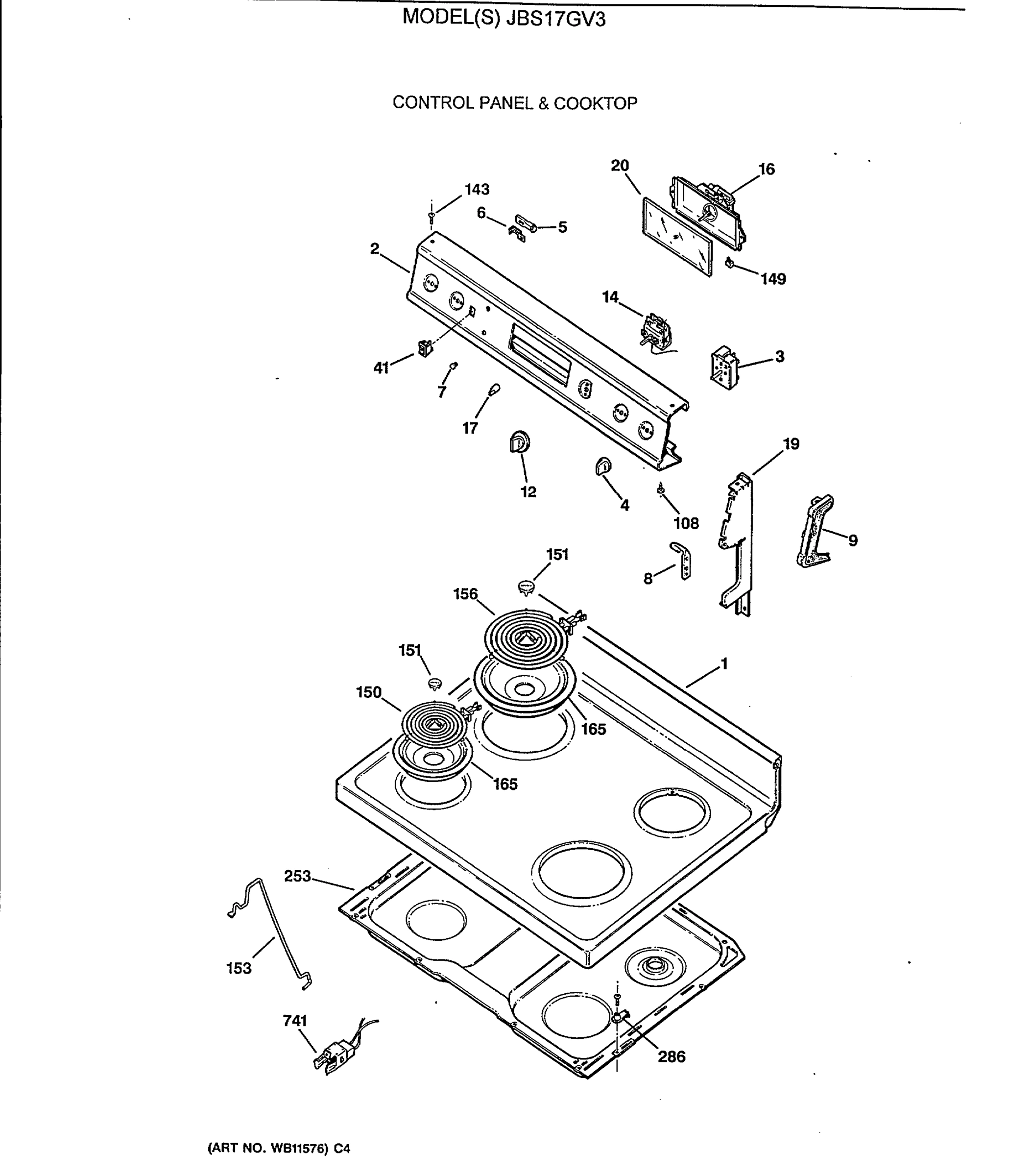 CONTROL PANEL & COOKTOP