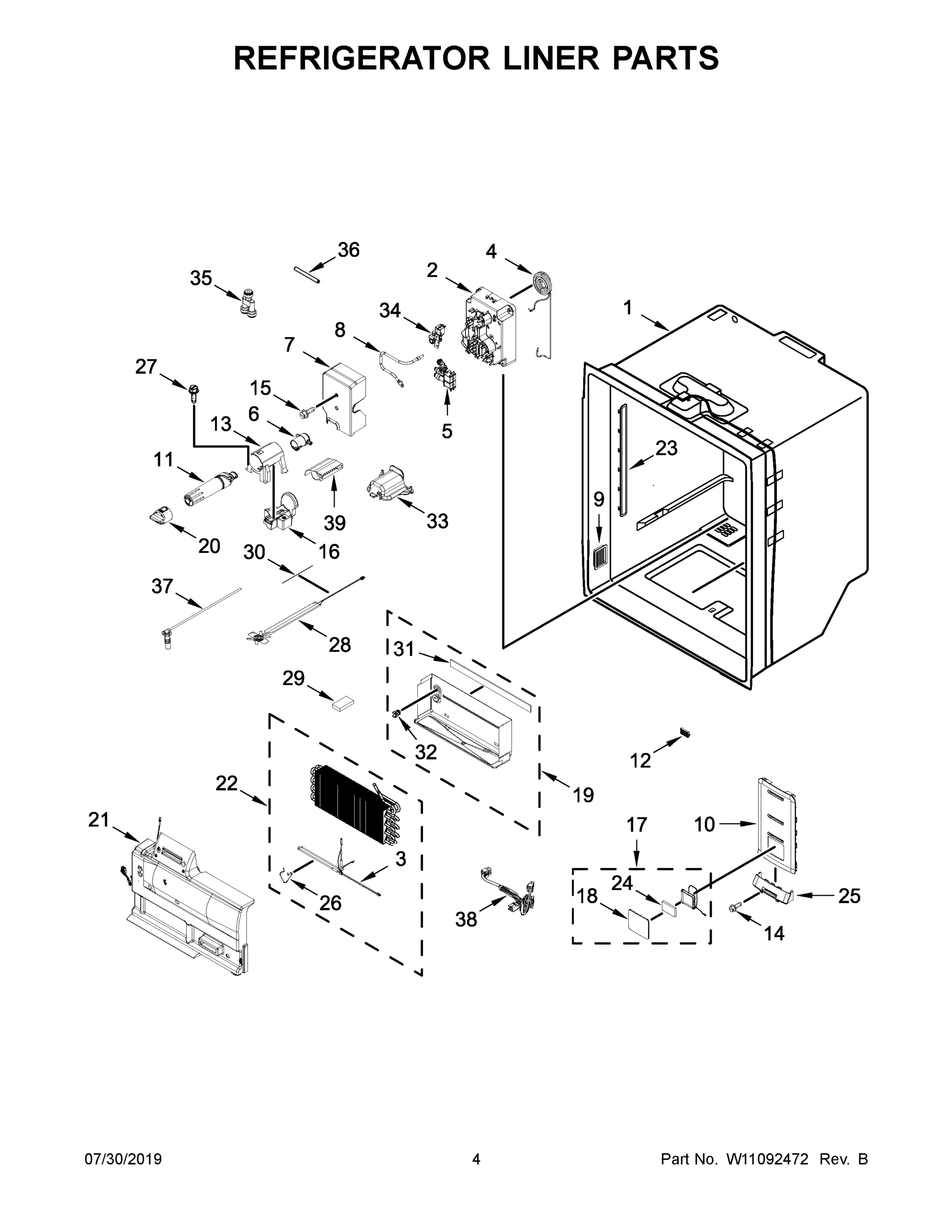 03 - REFRIGERATOR LINER PARTS