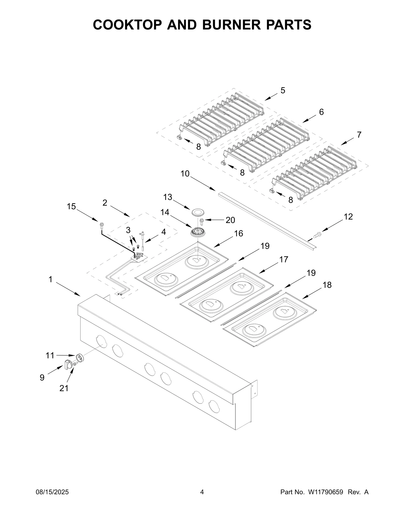 COOKTOP AND BURNER PARTS