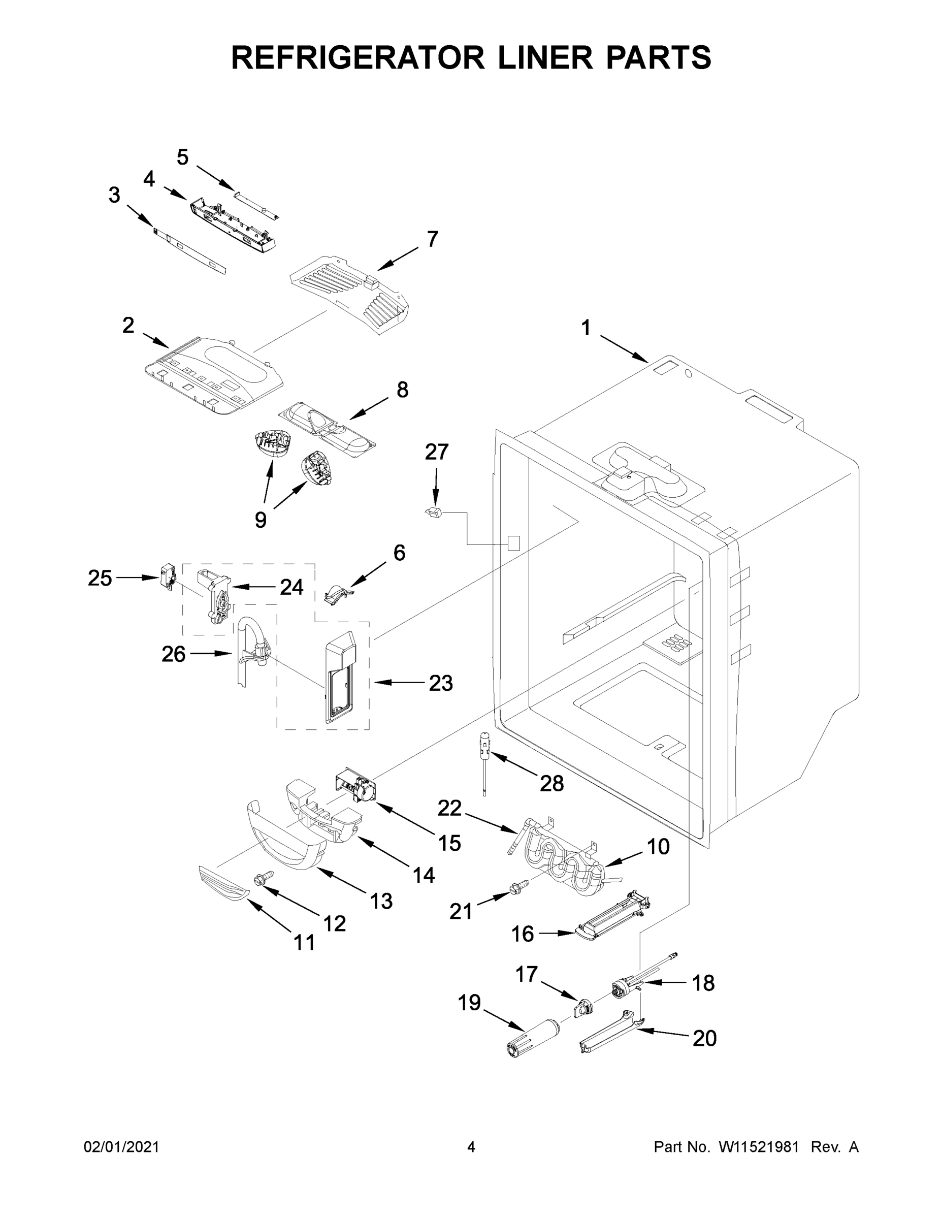 03 - REFRIGERATOR LINER PARTS