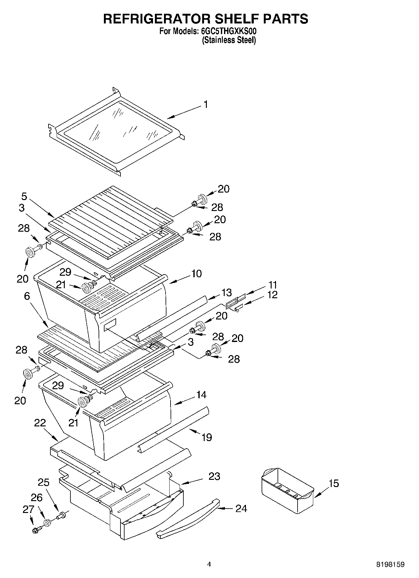 03 - REFRIGERATOR SHELF PARTS