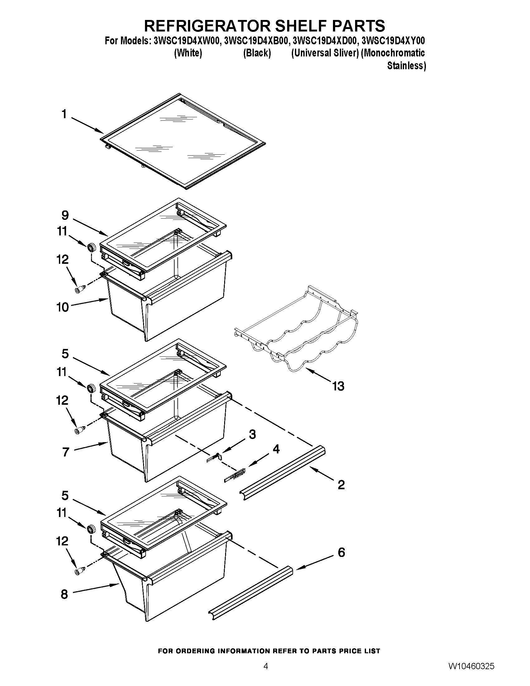 03 - REFRIGERATOR SHELF PARTS