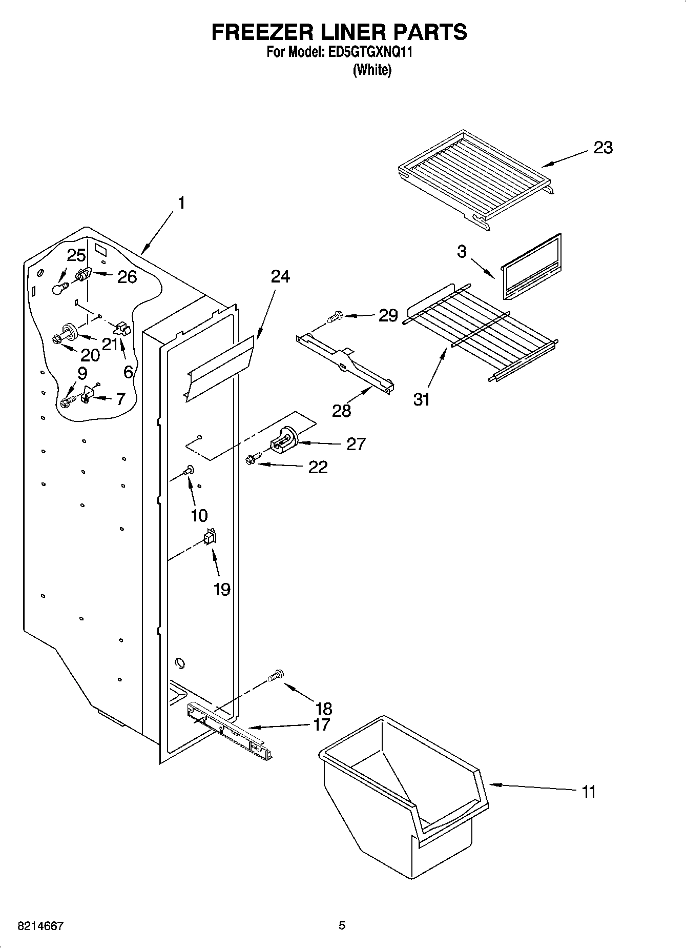 04 - FREEZER LINER PARTS