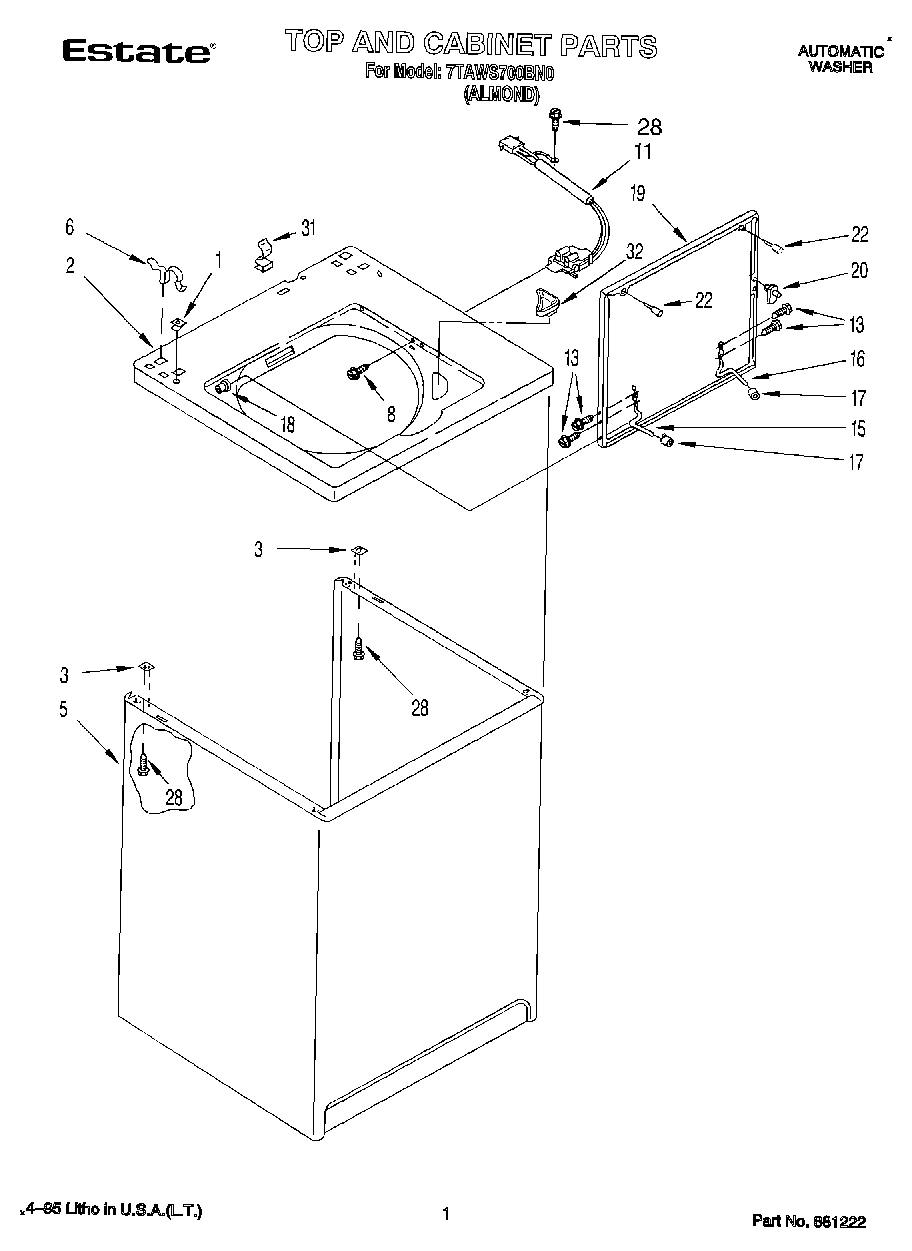 01 - TOP AND CABINET, LIT/OPTIONAL