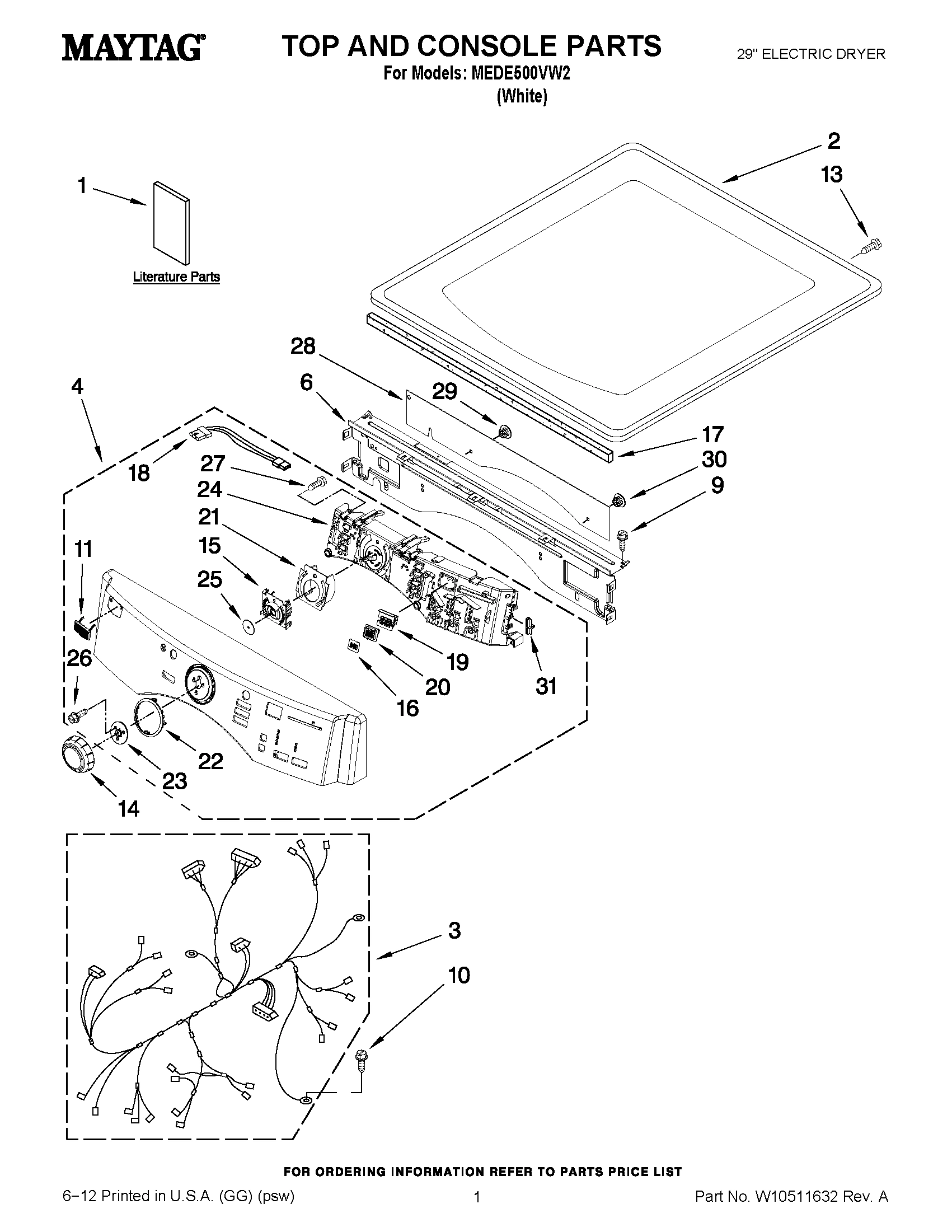 01 - TOP AND CONSOLE PARTS