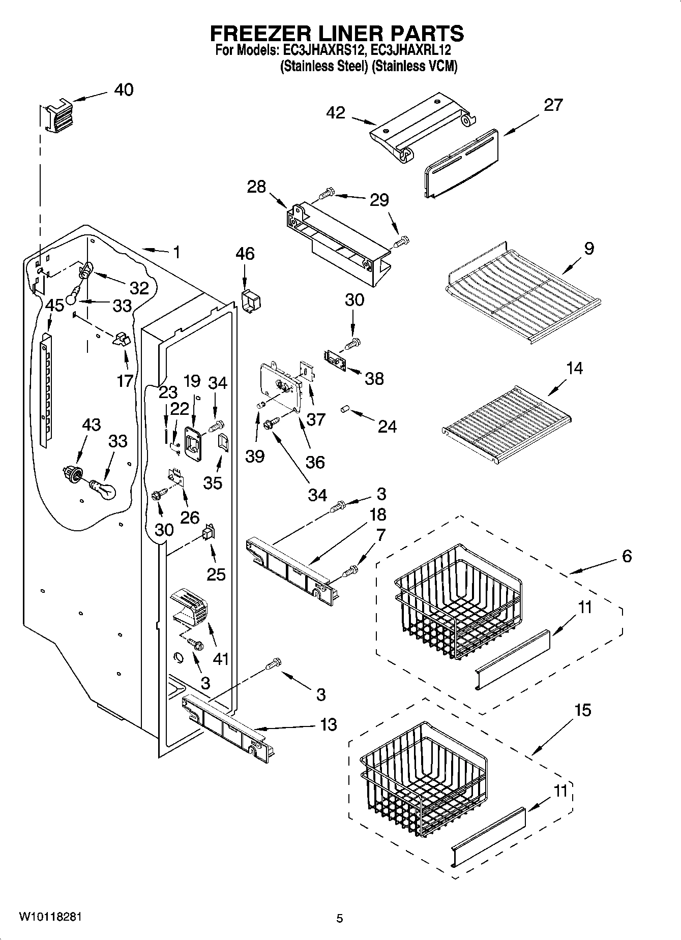 04 - FREEZER LINER PARTS