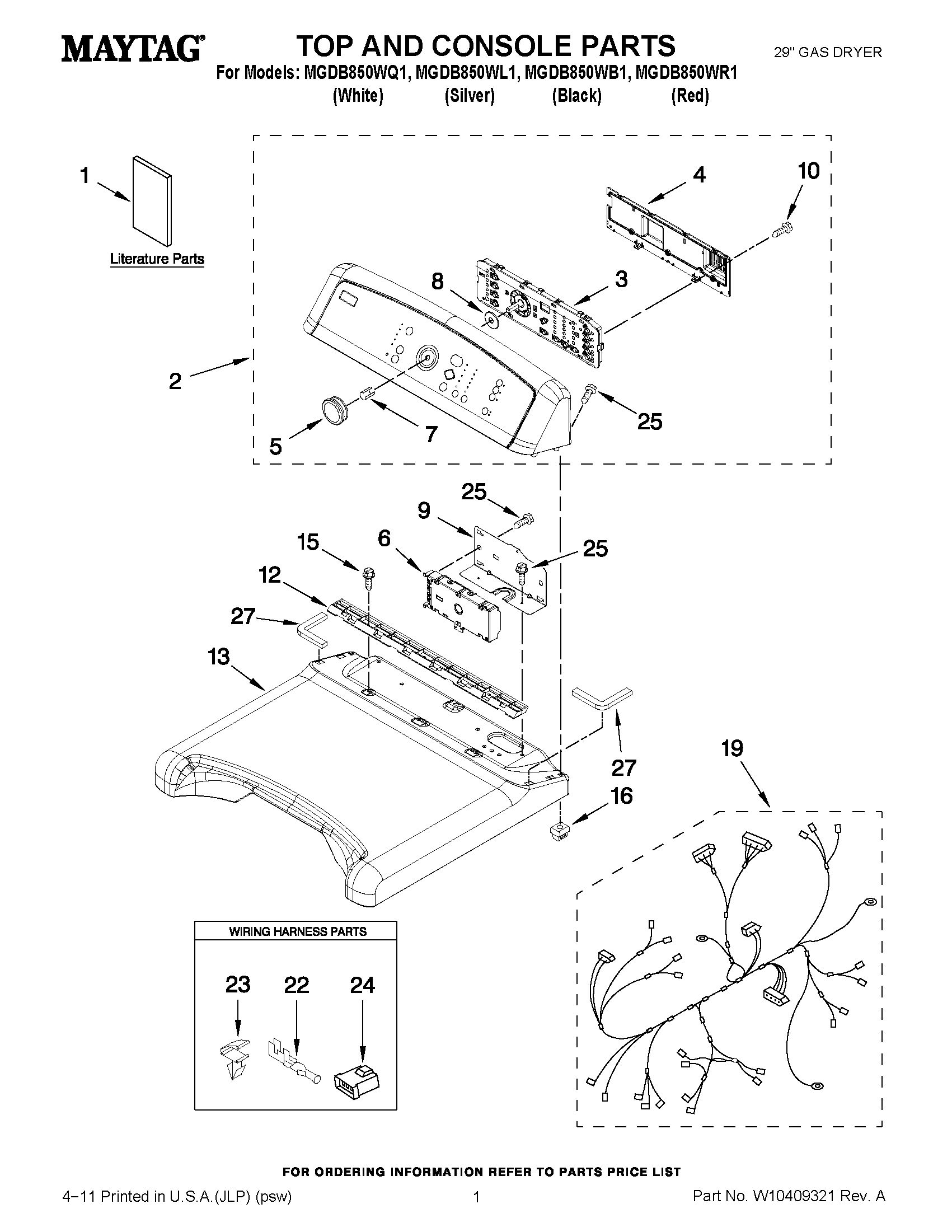 01 - TOP AND CONSOLE PARTS