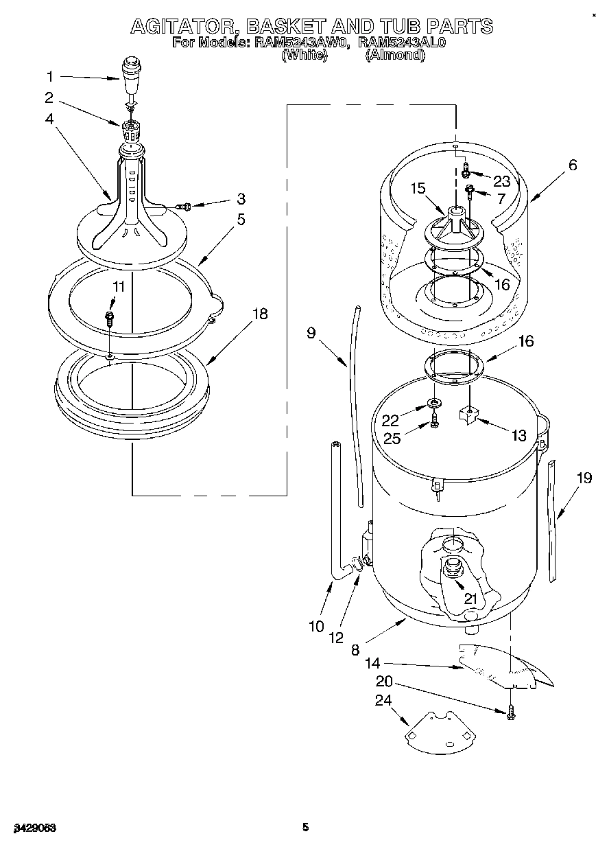 03 - AGITATOR, BASKET AND TUB