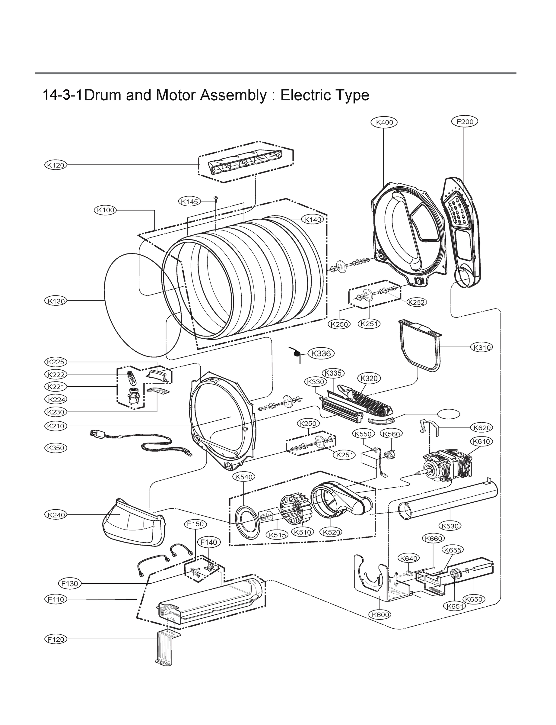 DRUM AND MOTOR ASSEMBLY