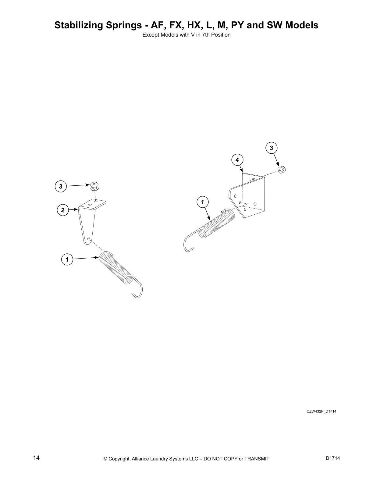 Stabilizing Springs - AF, FX, HX, L, M, PY and SW Models