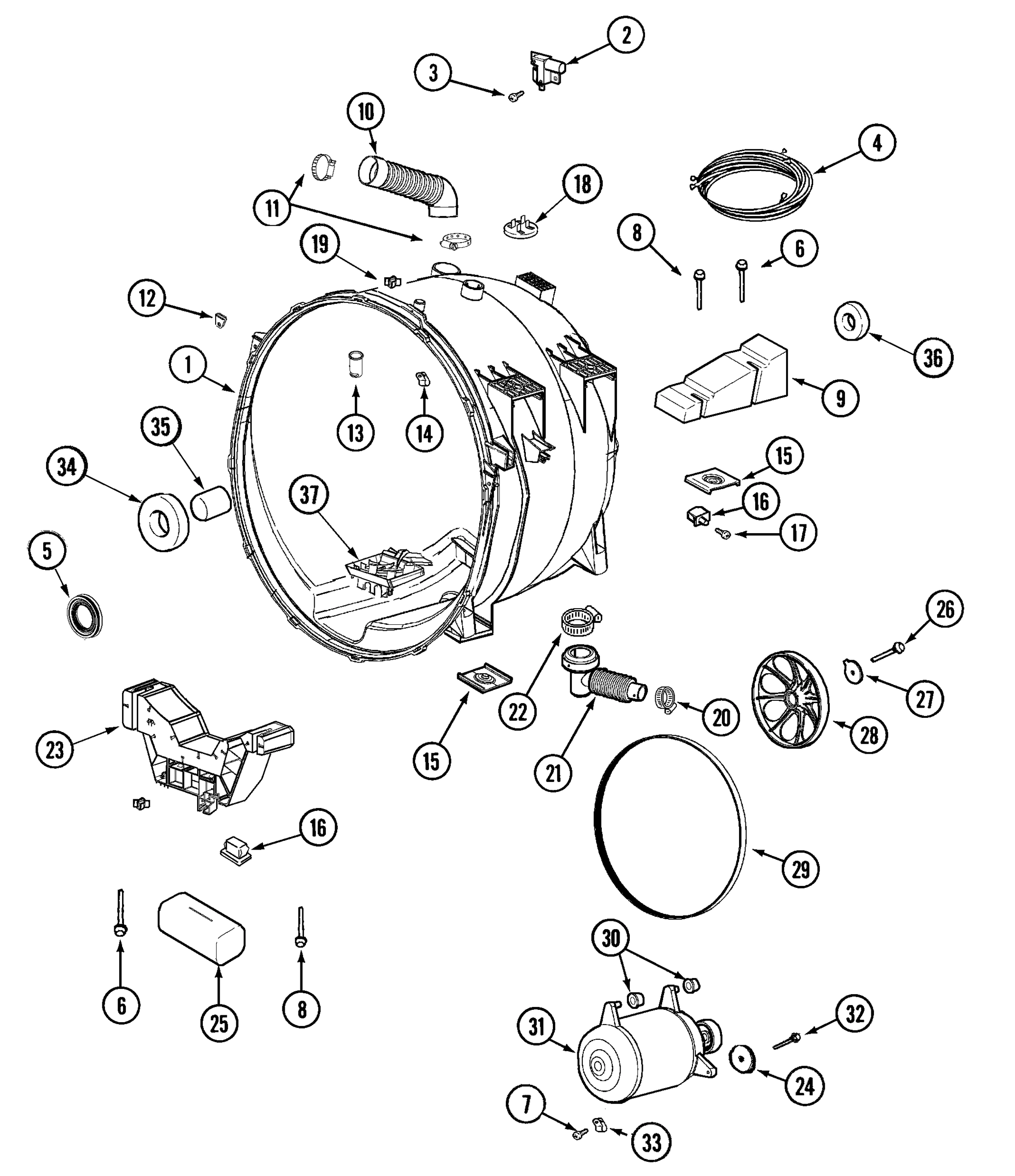 06 - OUTER TUB & MOTOR