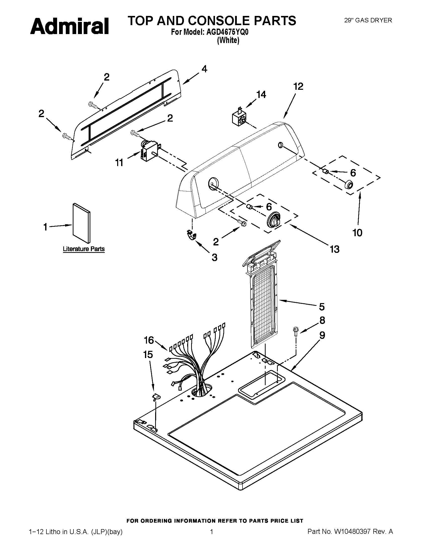 01 - TOP AND CONSOLE PARTS