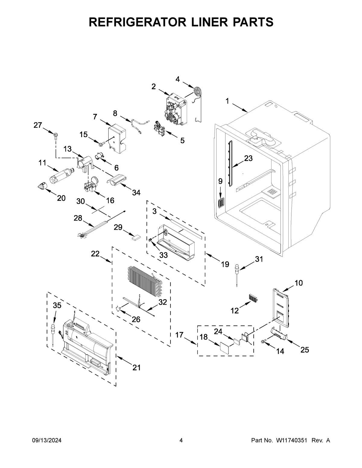 03 - REFRIGERATOR LINER PARTS
