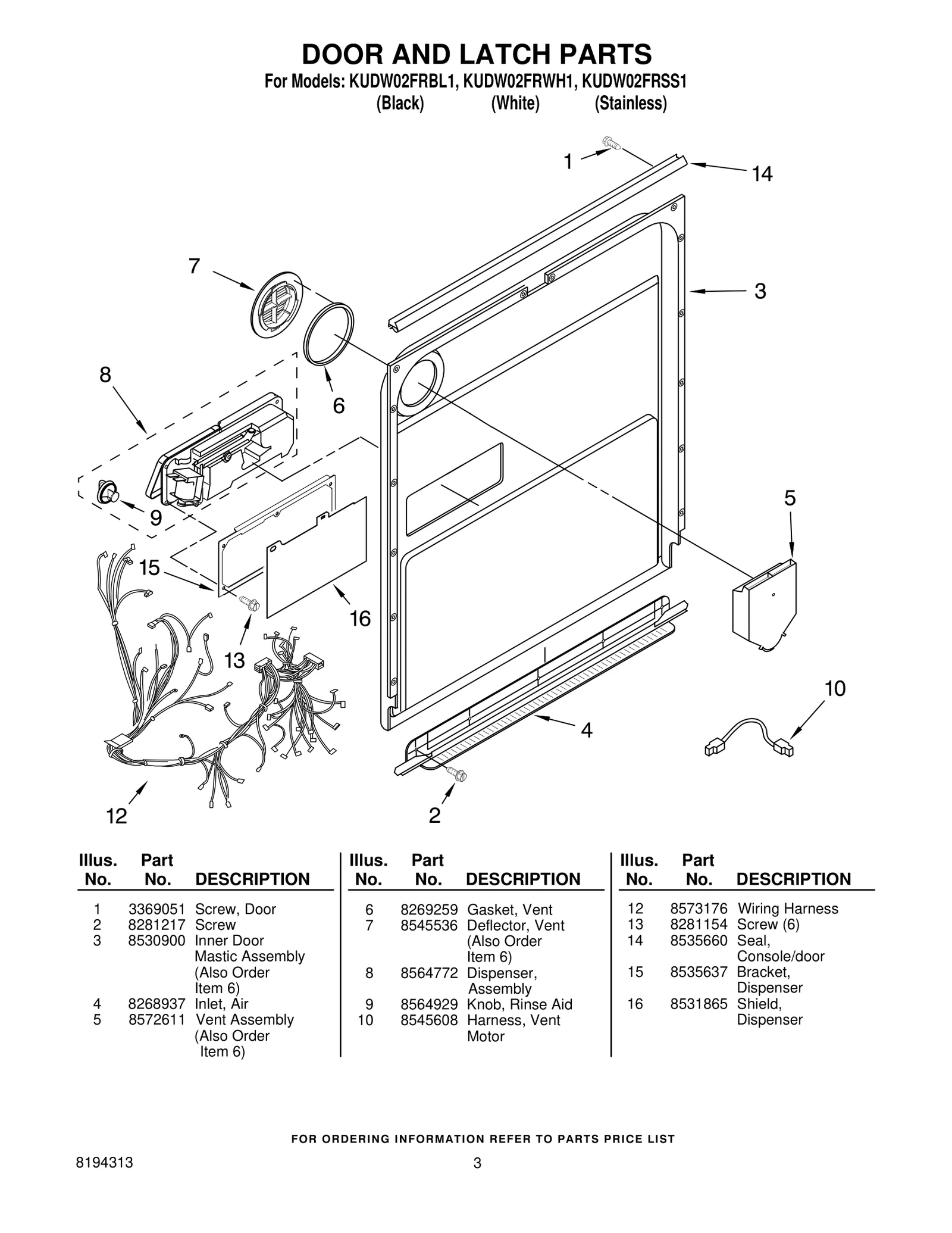 DOOR AND LATCH PARTS