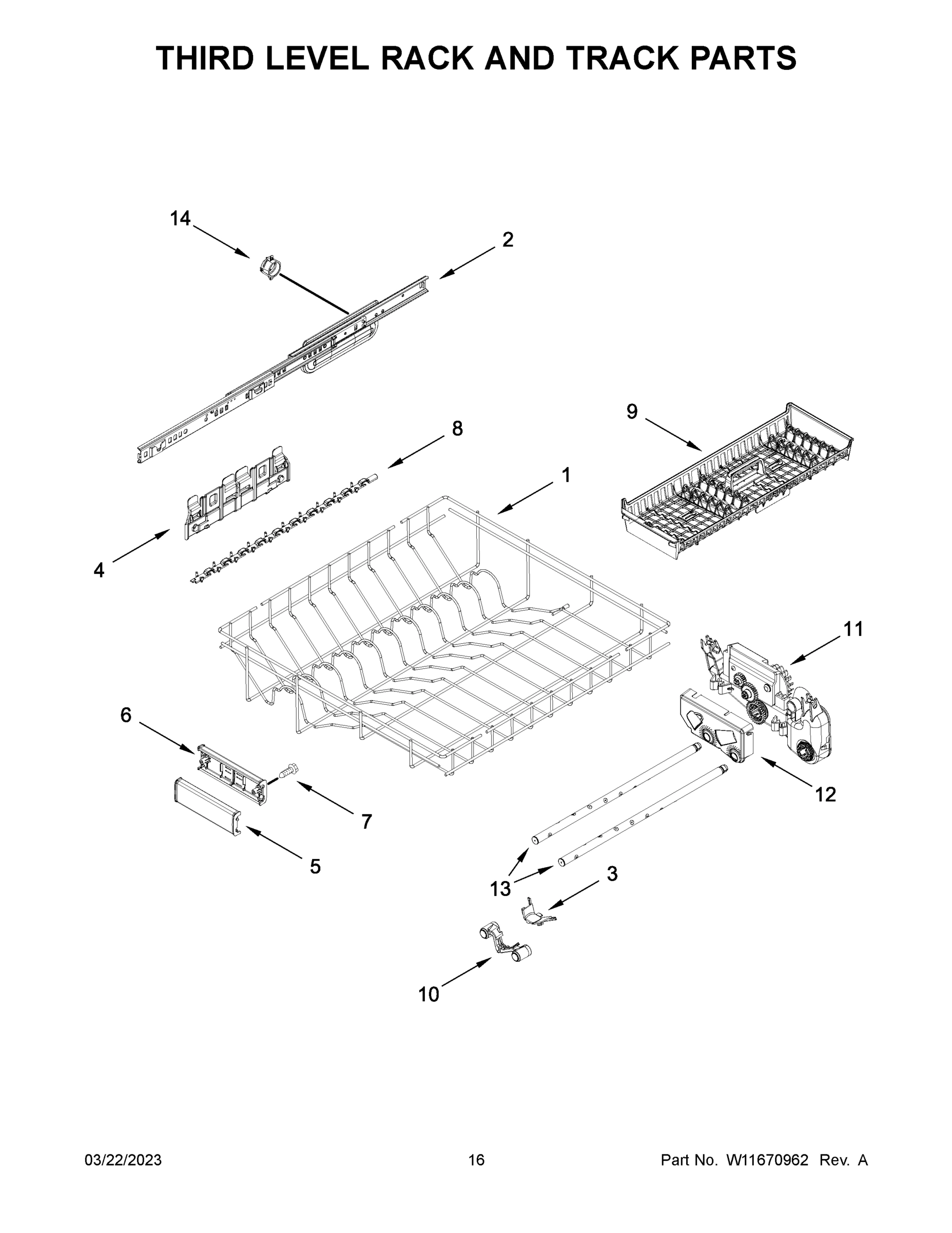 09 - THIRD LEVEL RACK AND TRACK PARTS