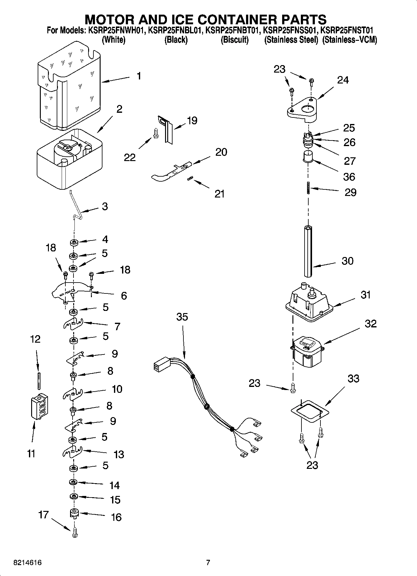 05 - MOTOR AND ICE CONTAINER PARTS