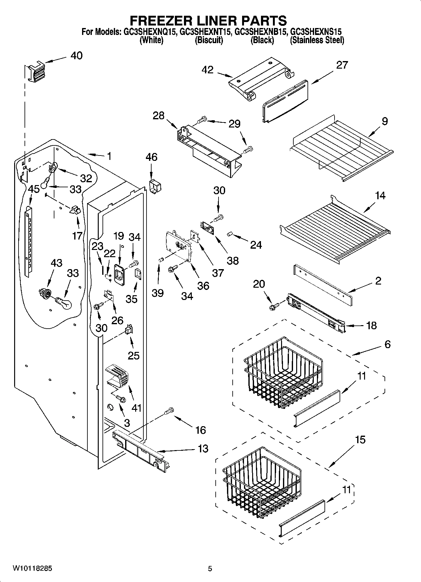 04 - FREEZER LINER PARTS