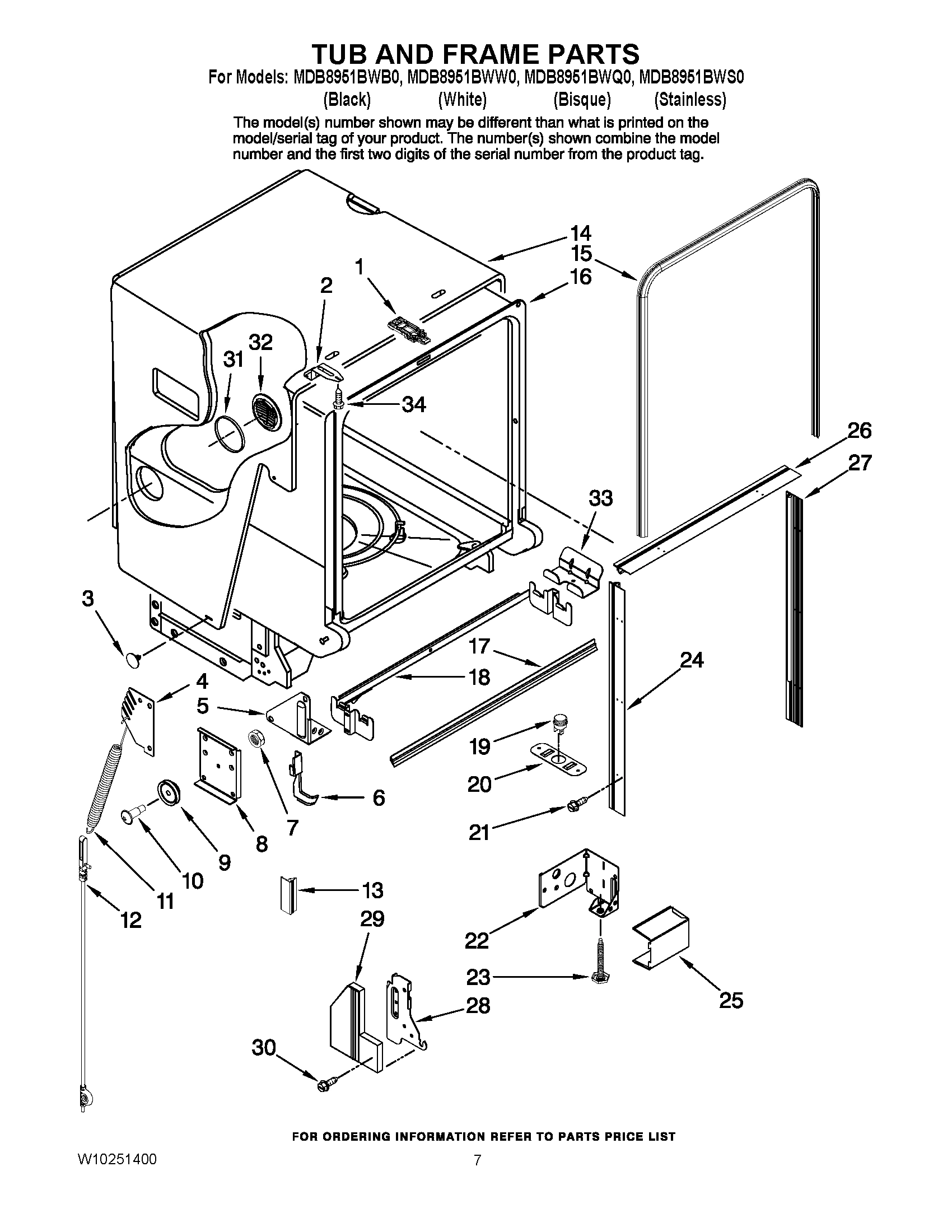 07 - TUB AND FRAME PARTS