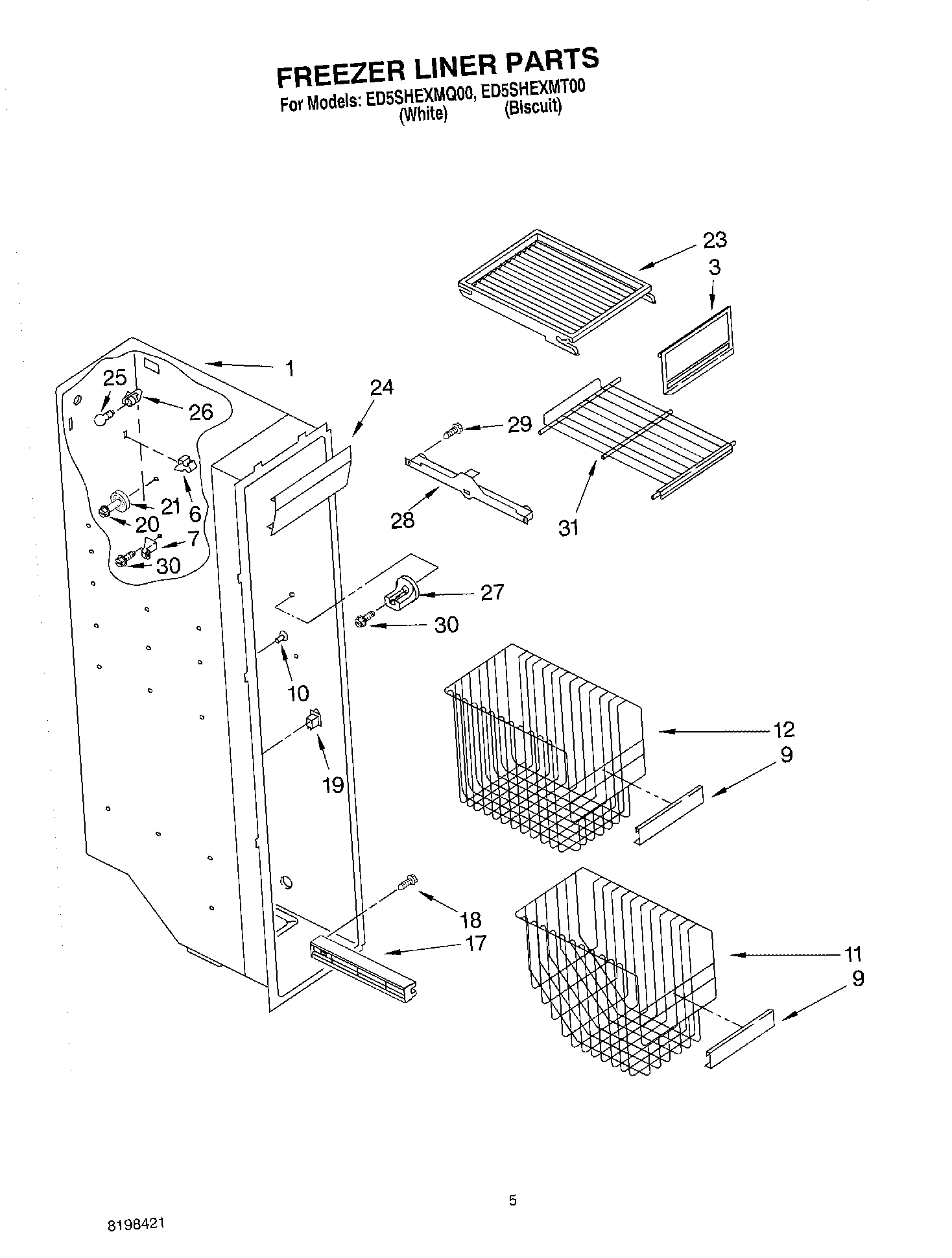 04 - FREEZER LINER PARTS