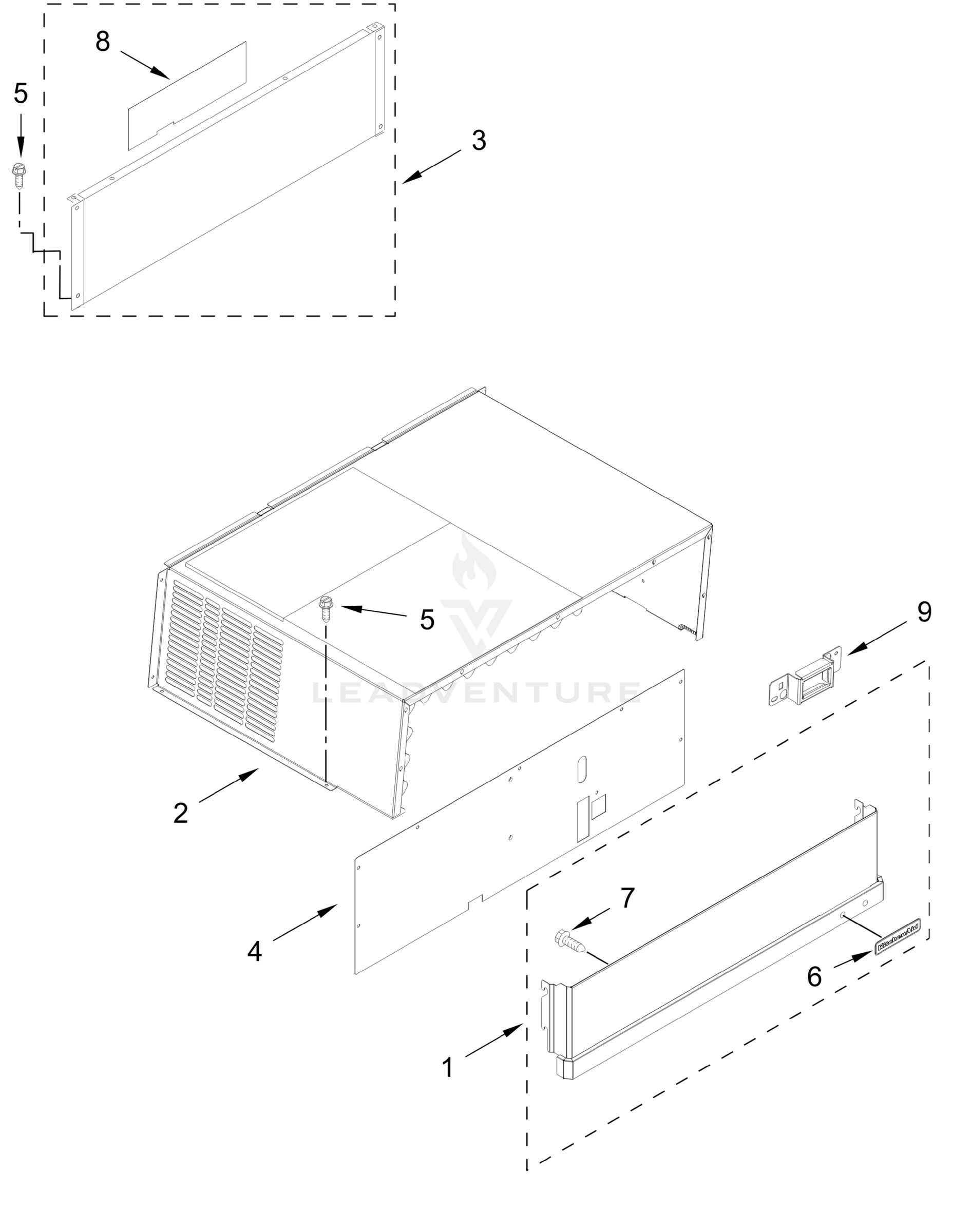 TOP GRILLE AND UNIT COVER PARTS