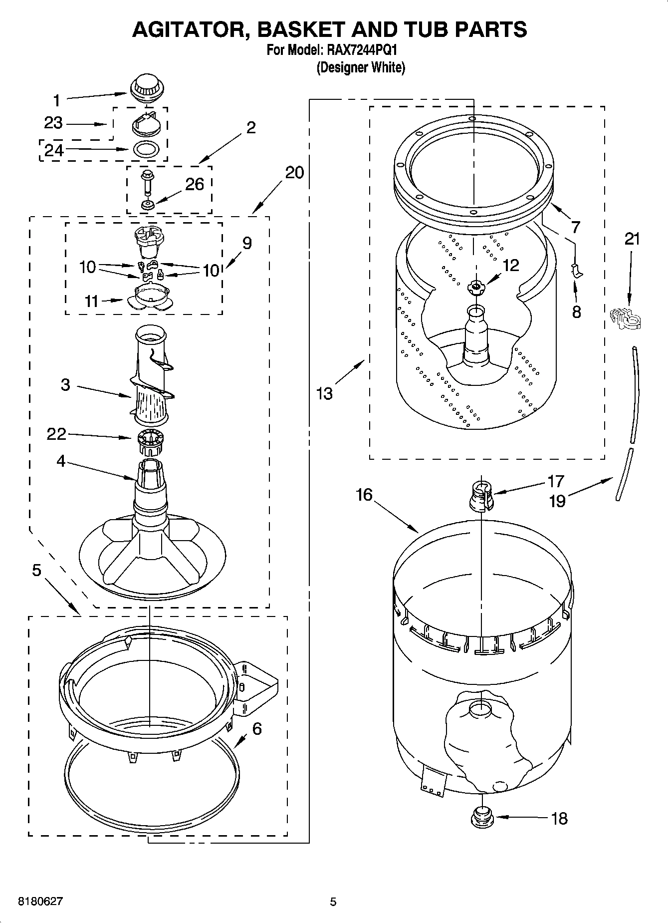 03 - AGITATOR, BASKET AND TUB PARTS