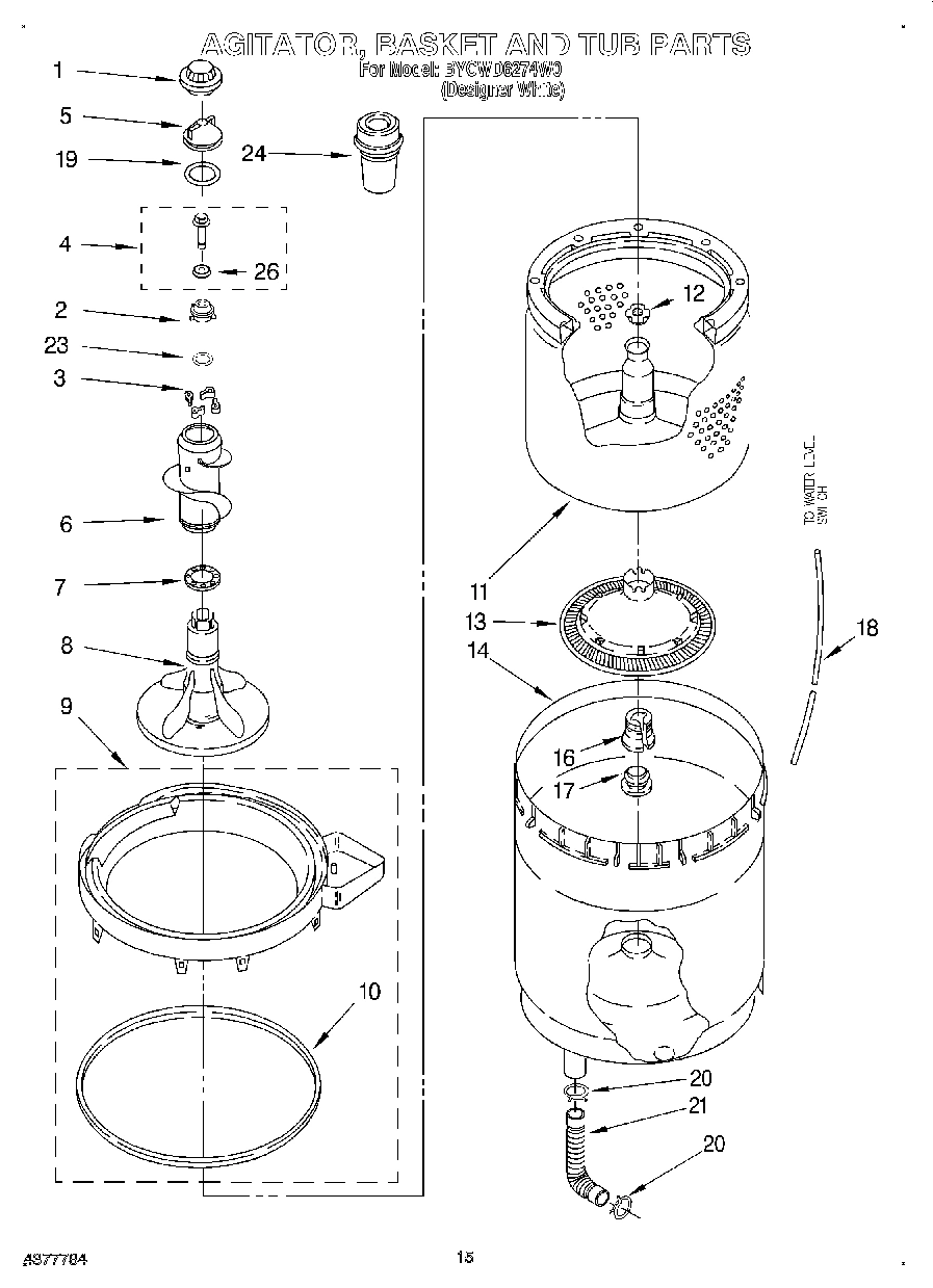10 - AGITATOR, BASKET AND TUB