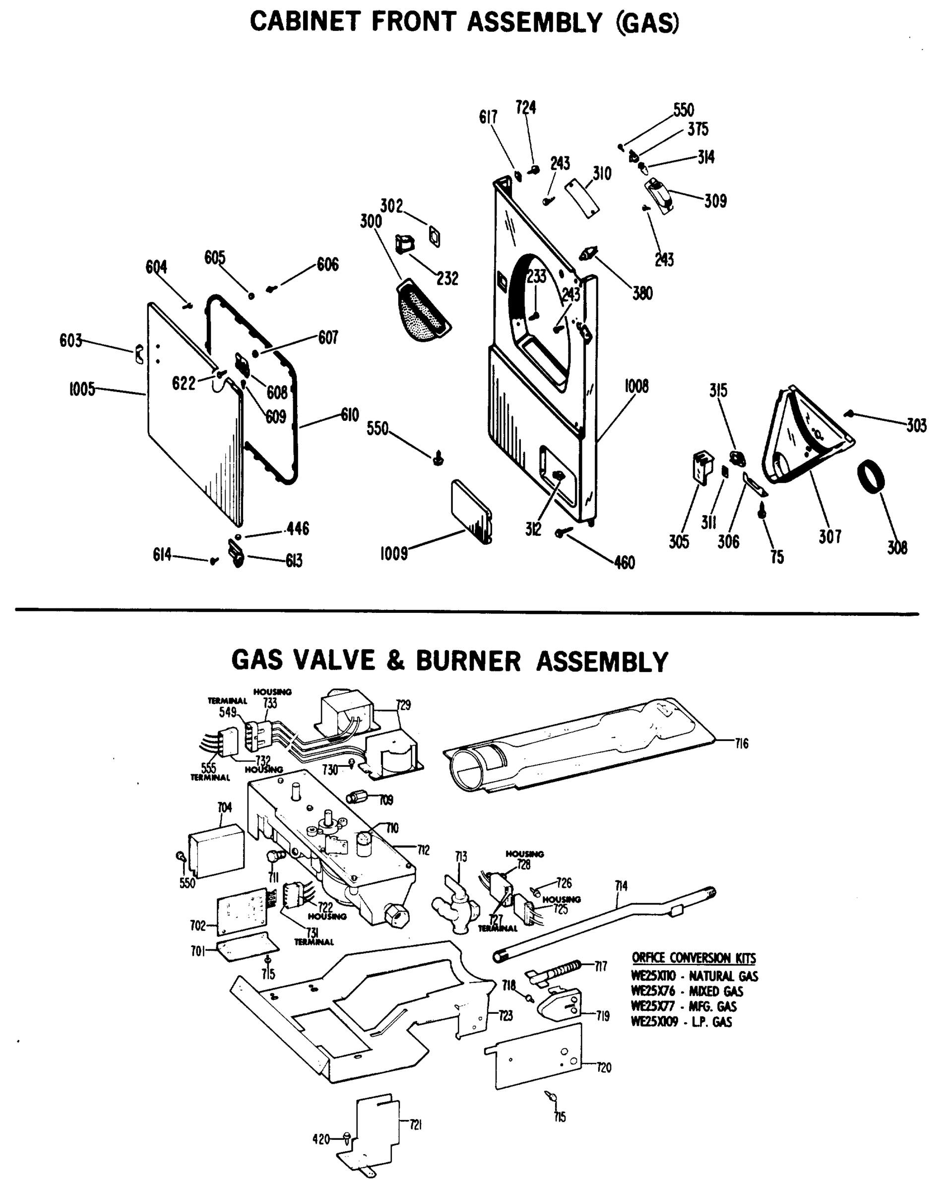 CABINET FRONT ASSEMBLY (GAS)
