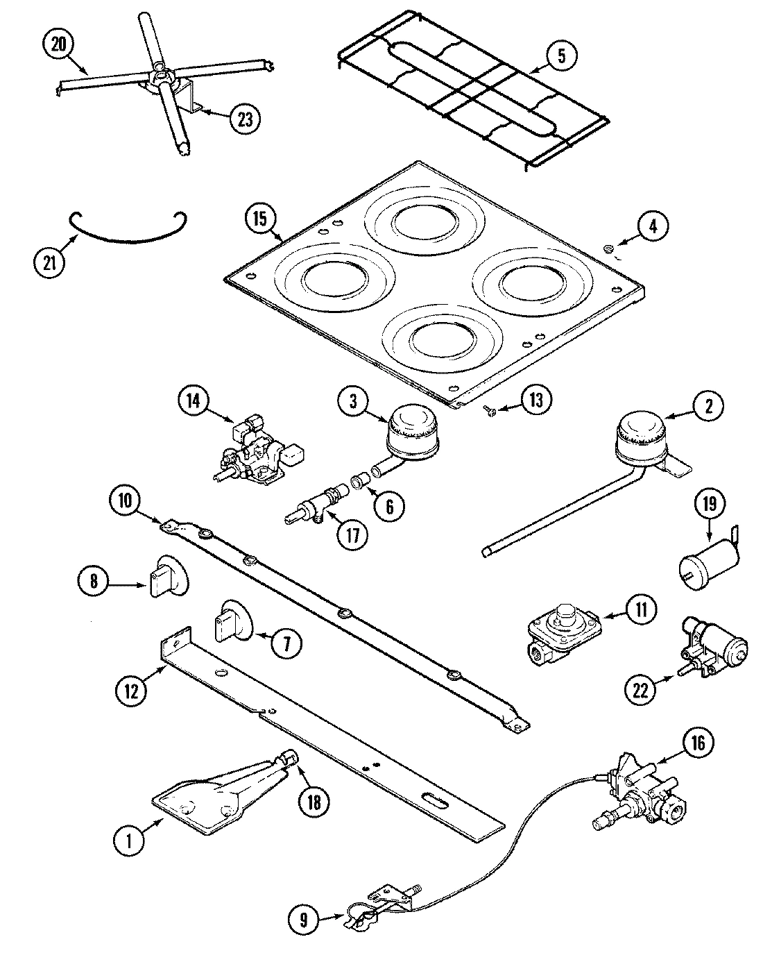 03 - TOP & BURNER ASSEMBLY