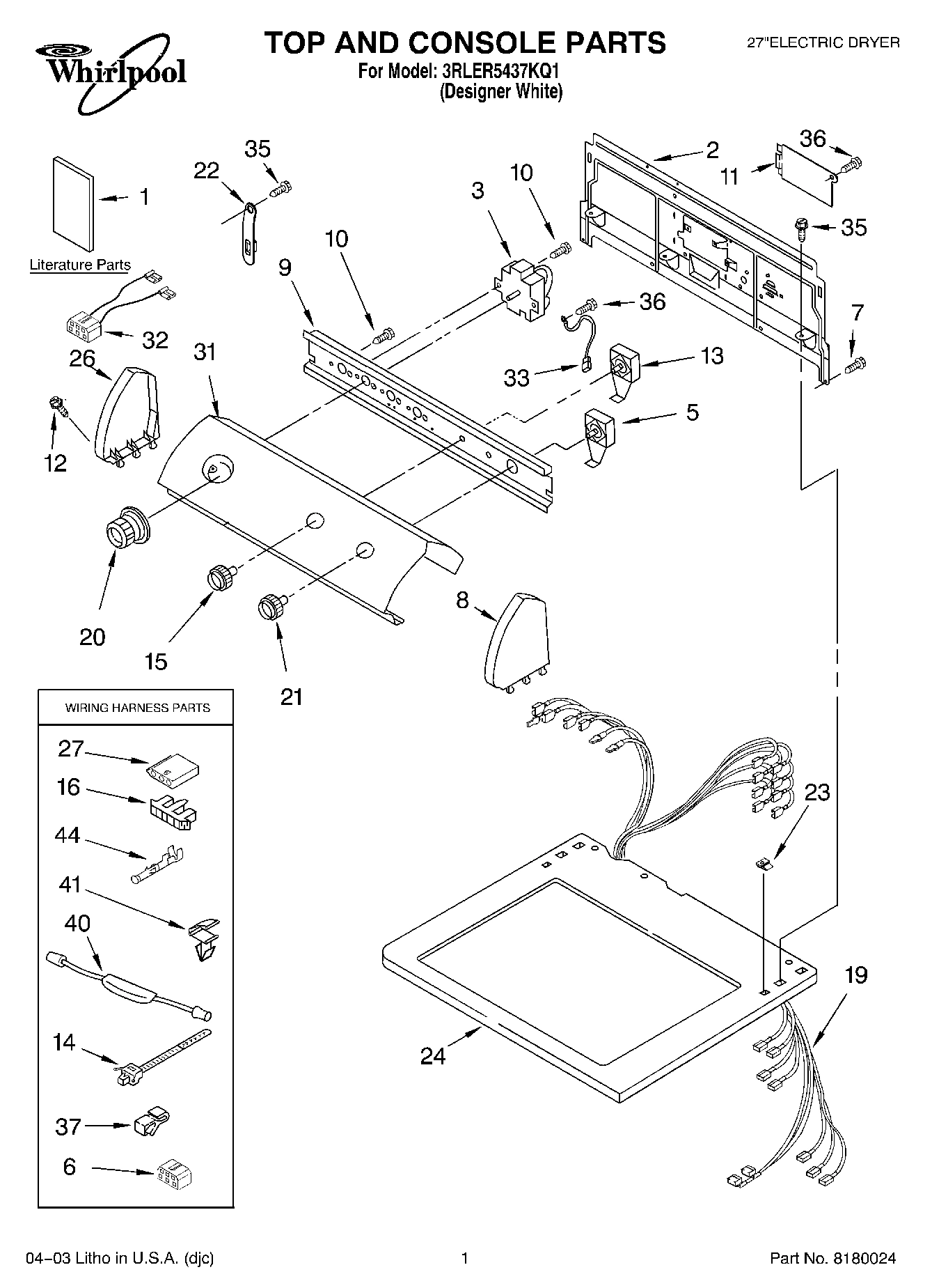 01 - TOP AND CONSOLE PARTS