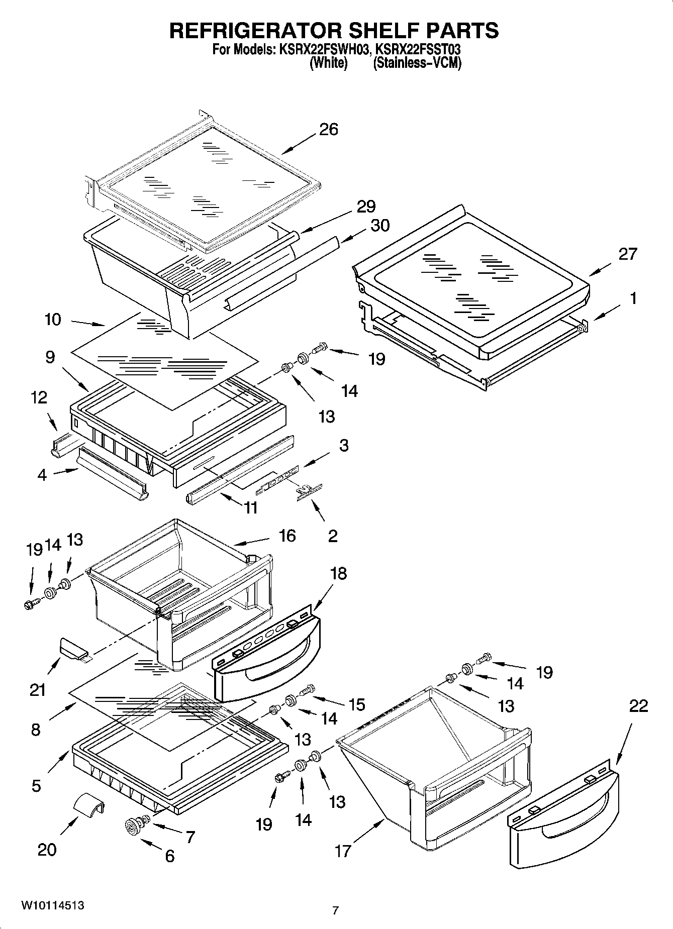 05 - REFRIGERATOR SHELF PARTS