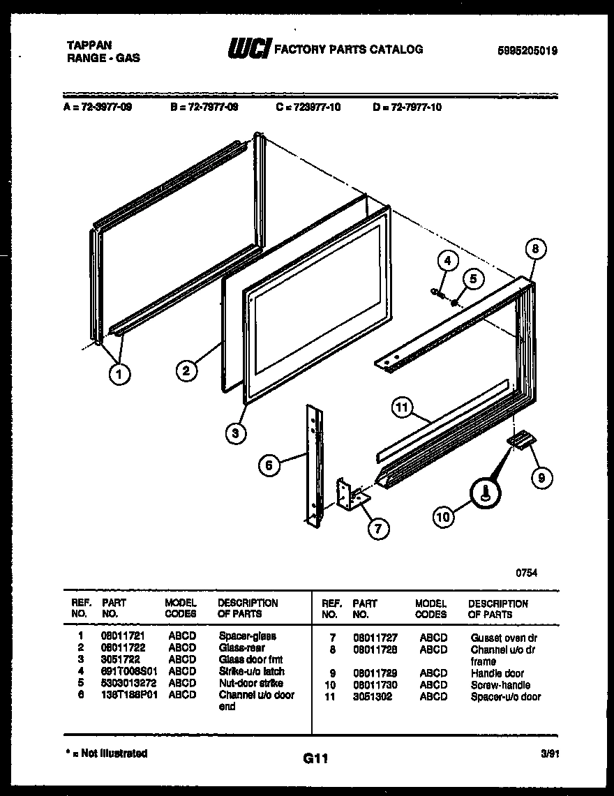 09 - UPPER OVEN DOOR PARTS