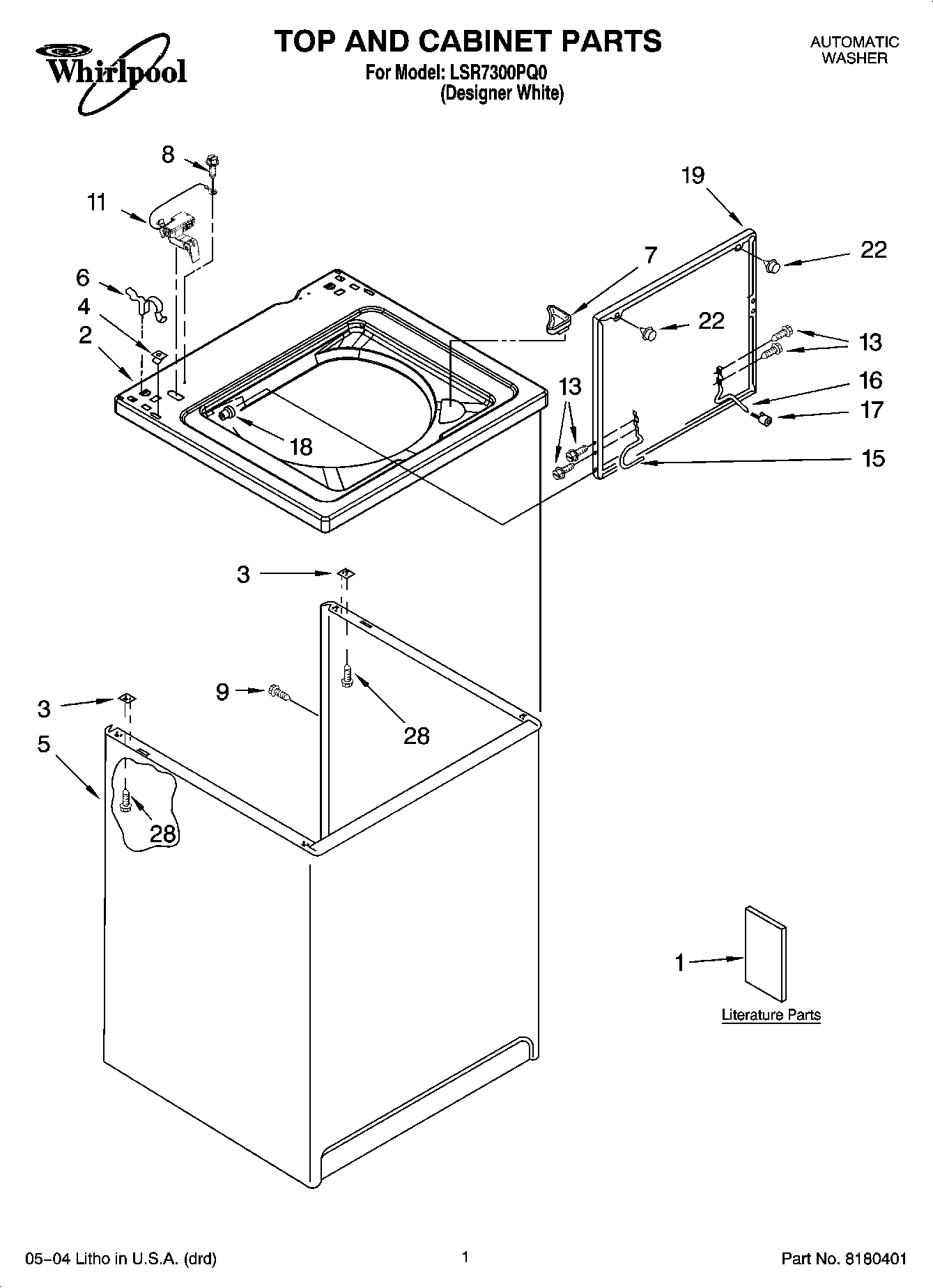 01 - TOP AND CABINET PARTS