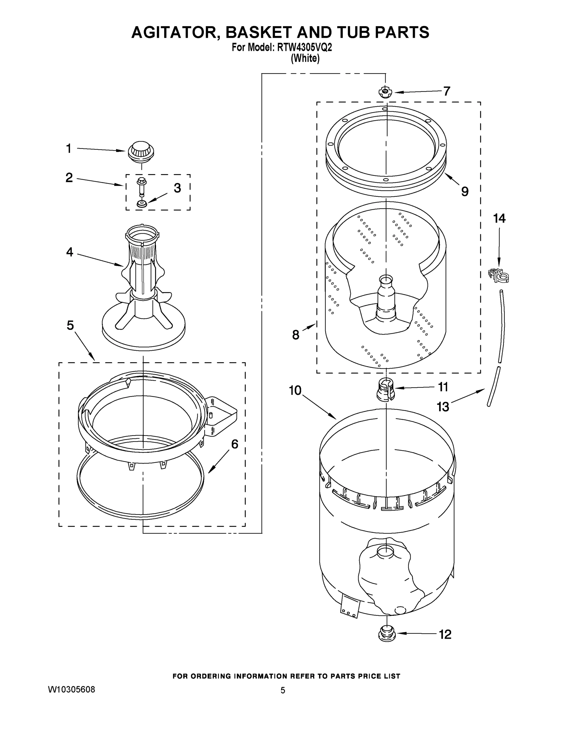 03 - AGITATOR, BASKET AND TUB PARTS