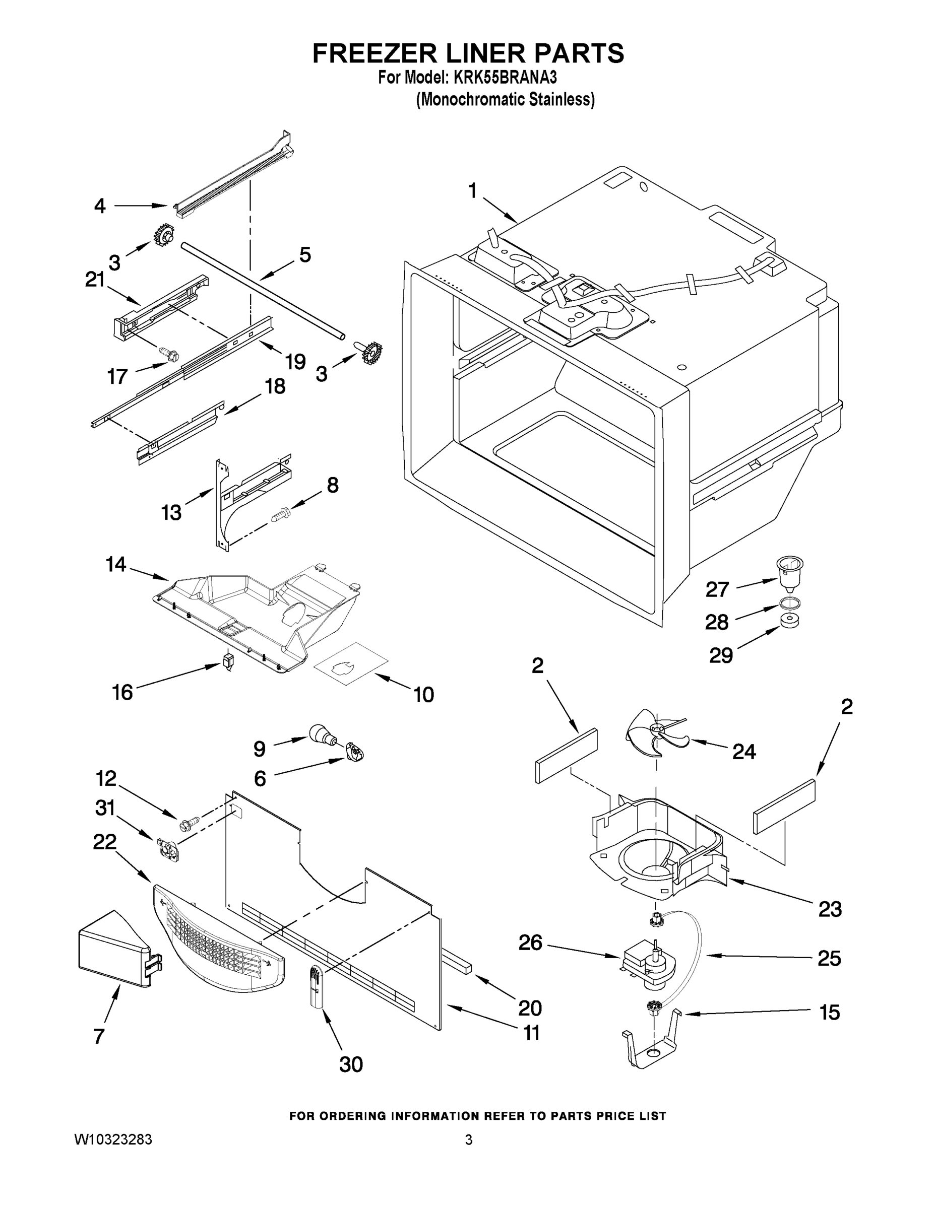 02 - FREEZER LINER PARTS