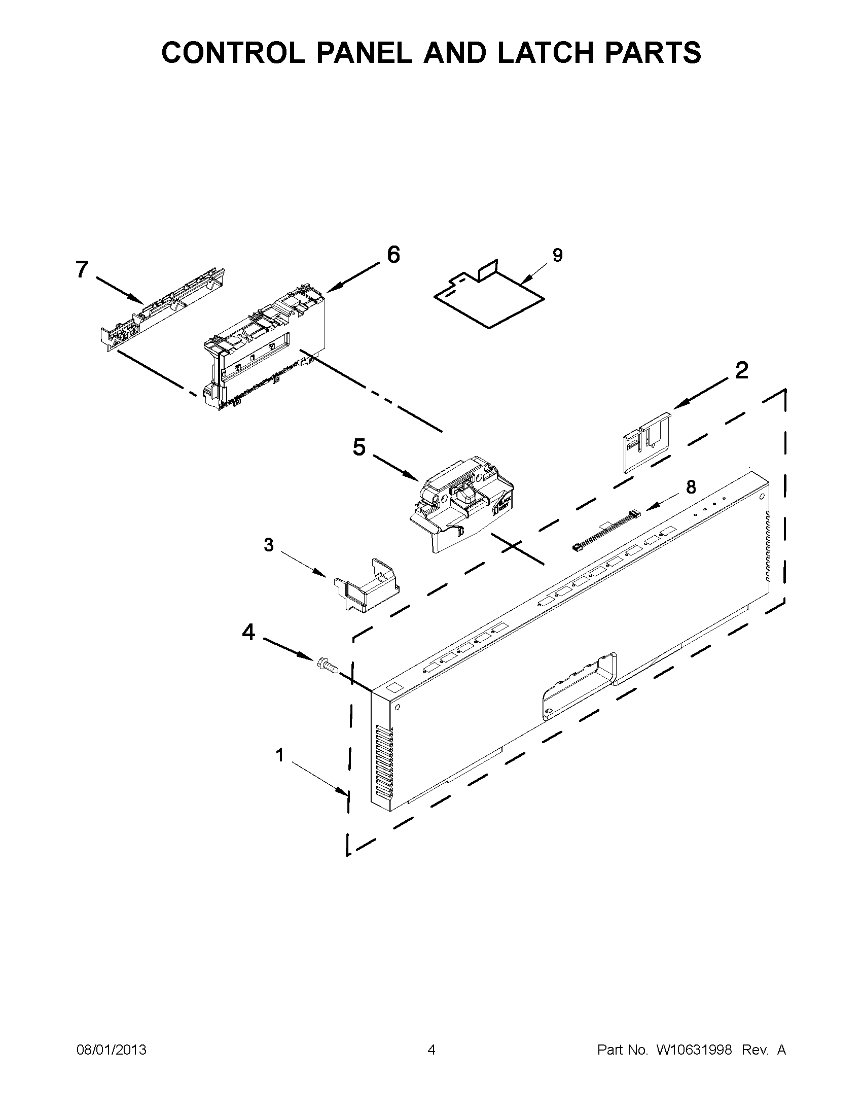 02 - CONTROL PANEL AND LATCH PARTS
