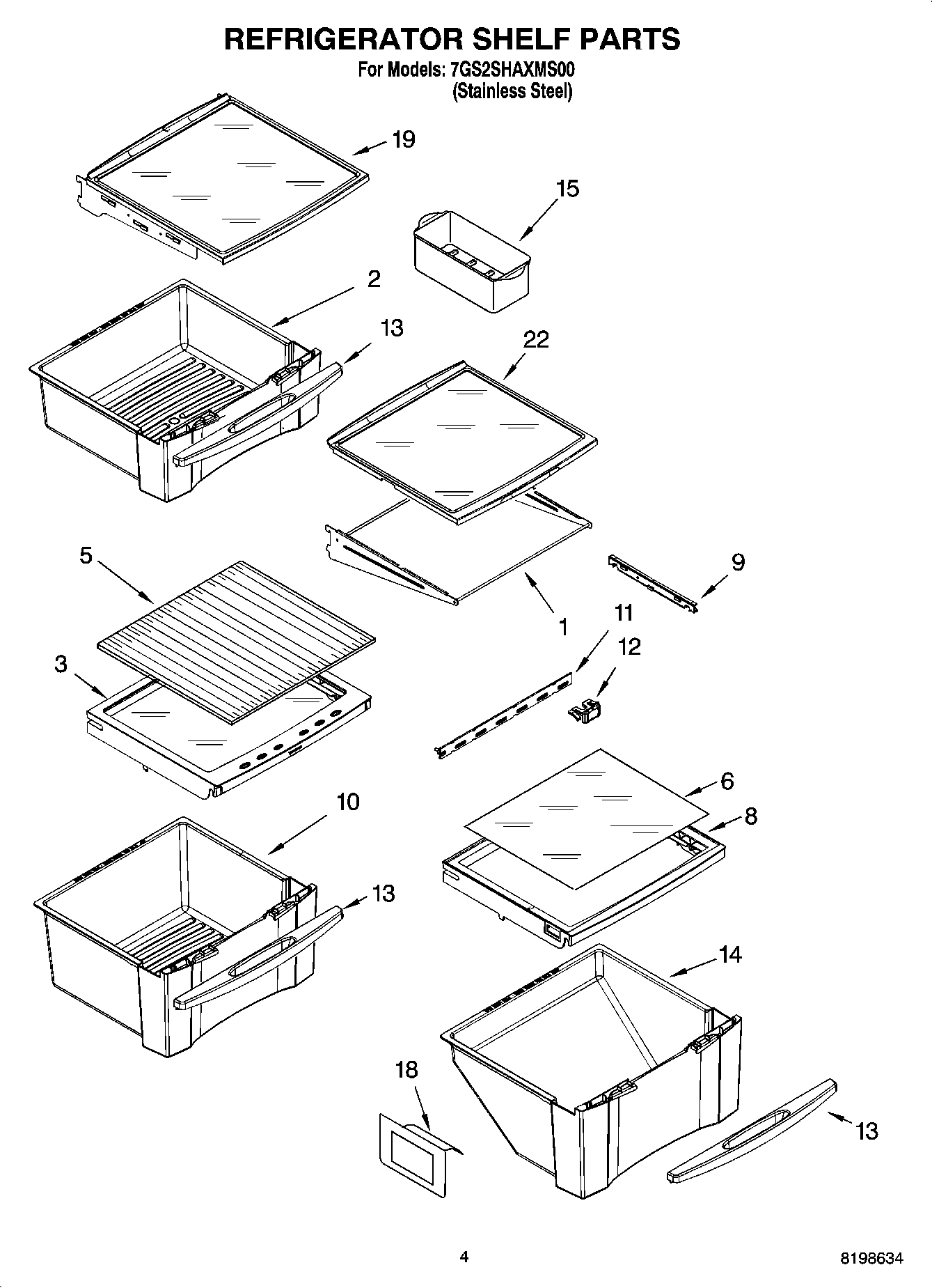03 - REFRIGERATOR SHELF PARTS