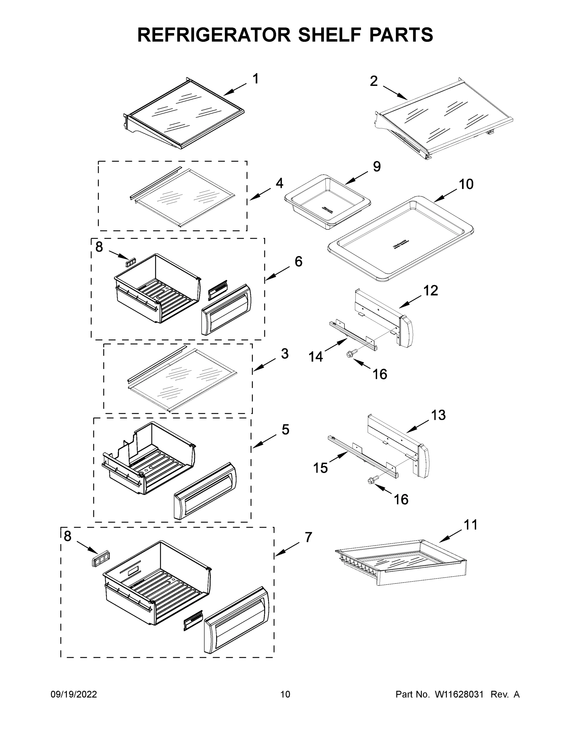 06 - REFRIGERATOR SHELF PARTS