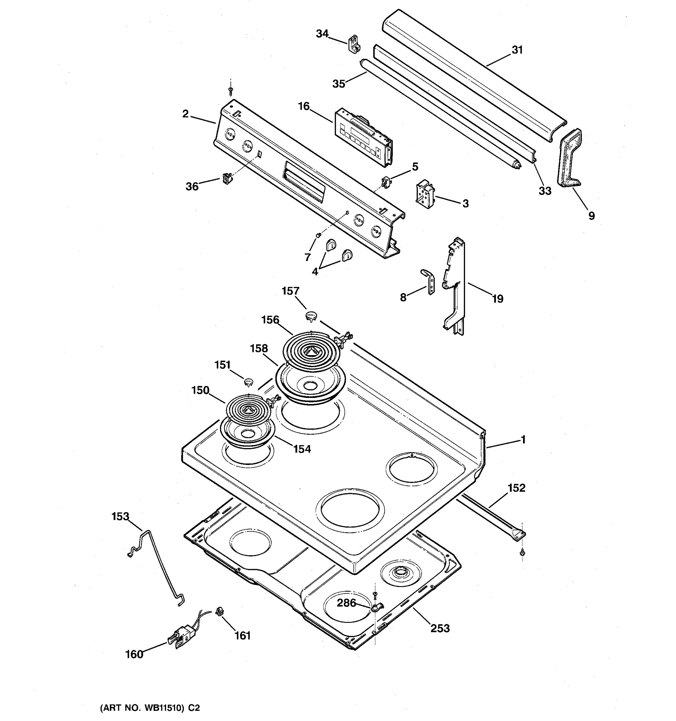 CONTROL PANEL & COOKTOP