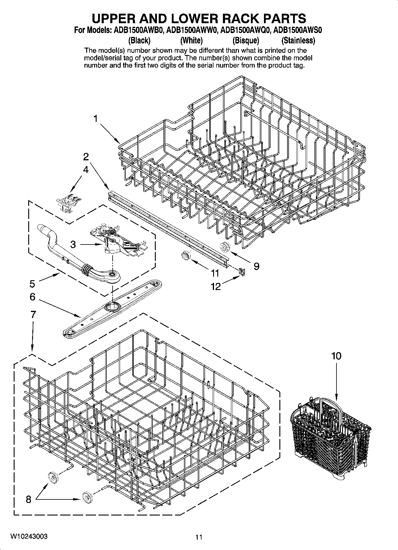 09 - UPPER AND LOWER RACK PARTS