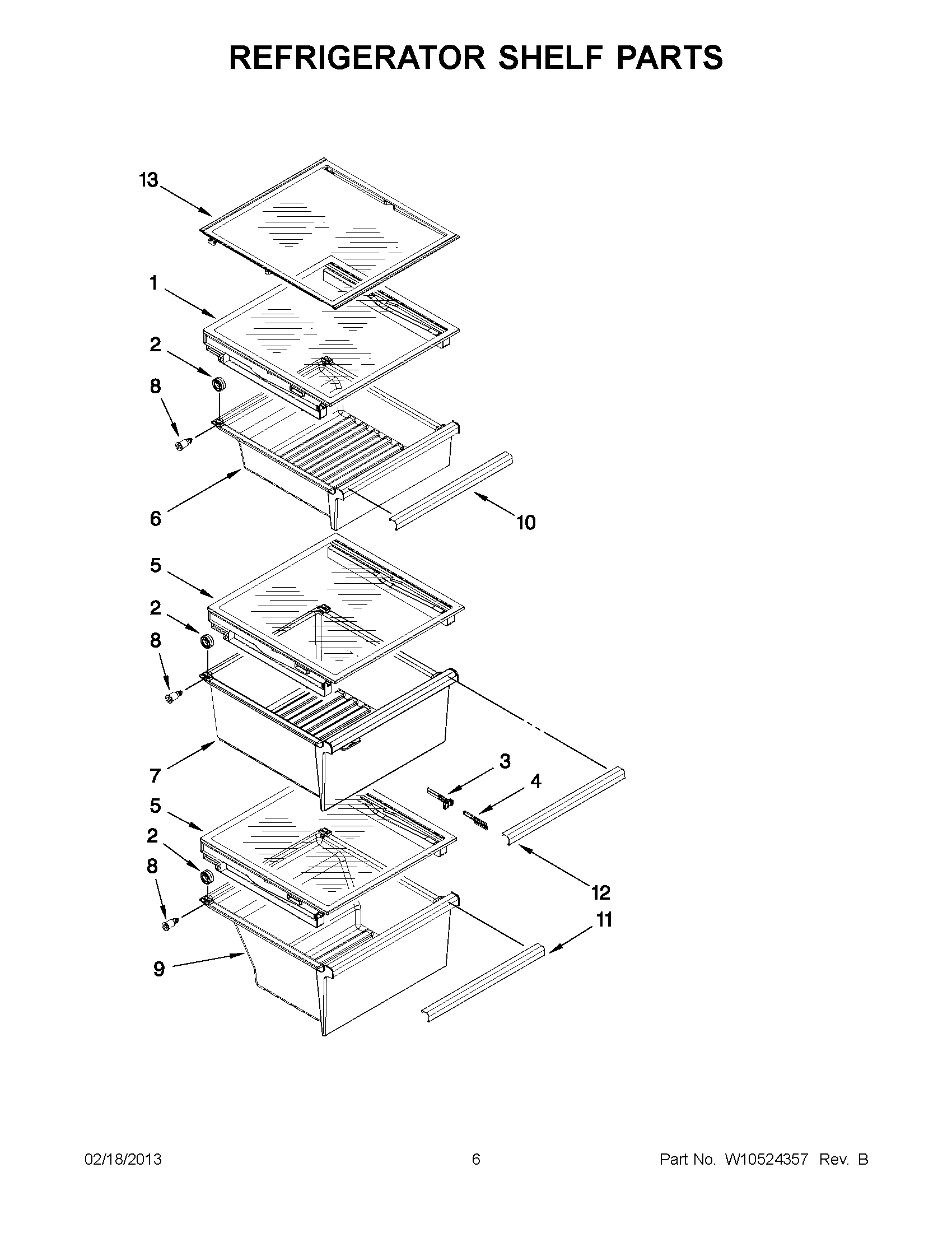 03 - REFRIGERATOR SHELF PARTS