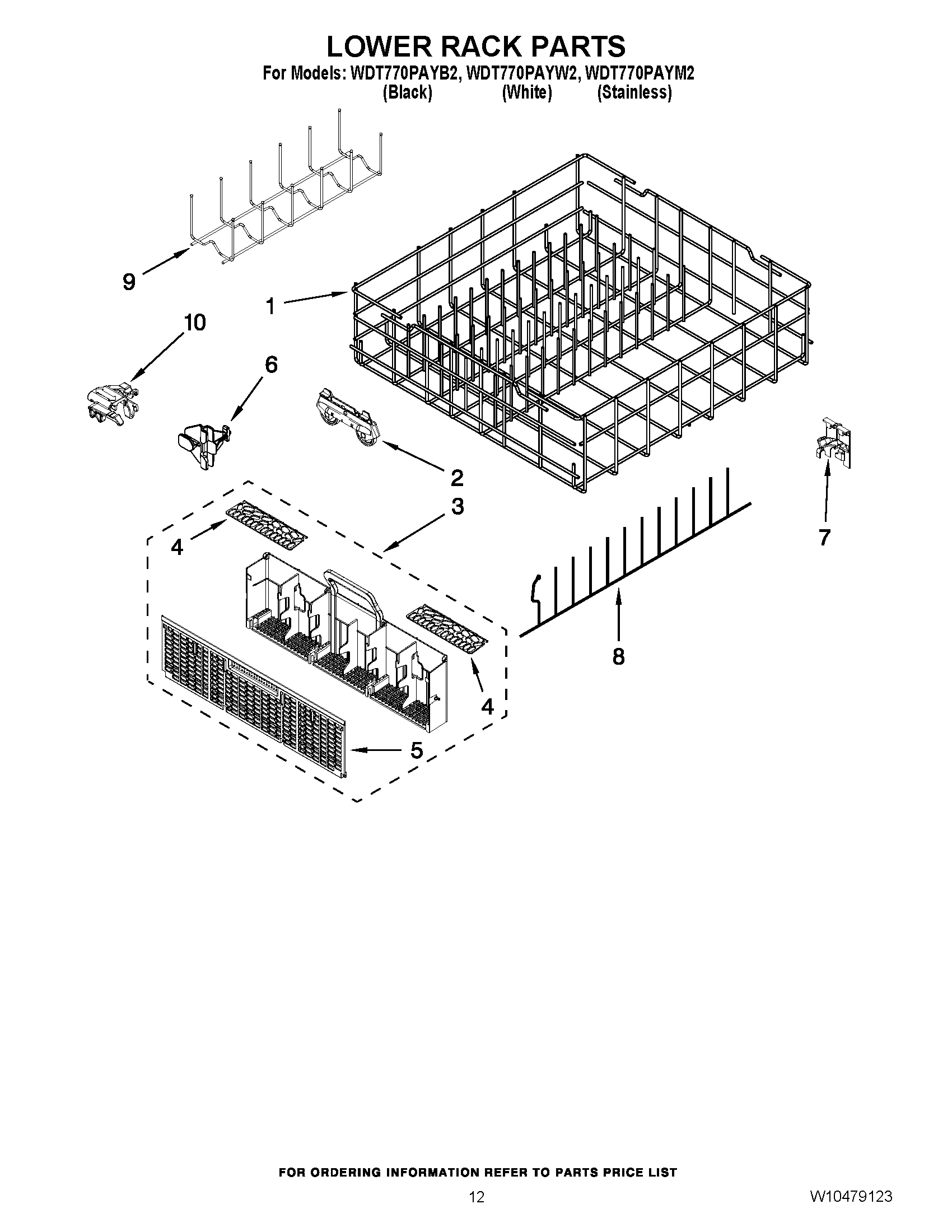 10 - LOWER RACK PARTS