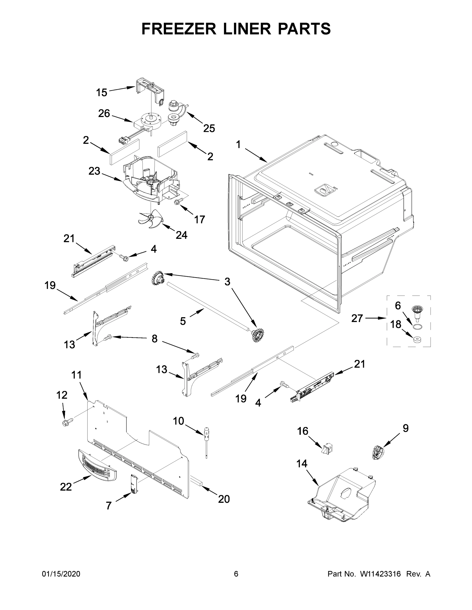 04 - FREEZER LINER PARTS