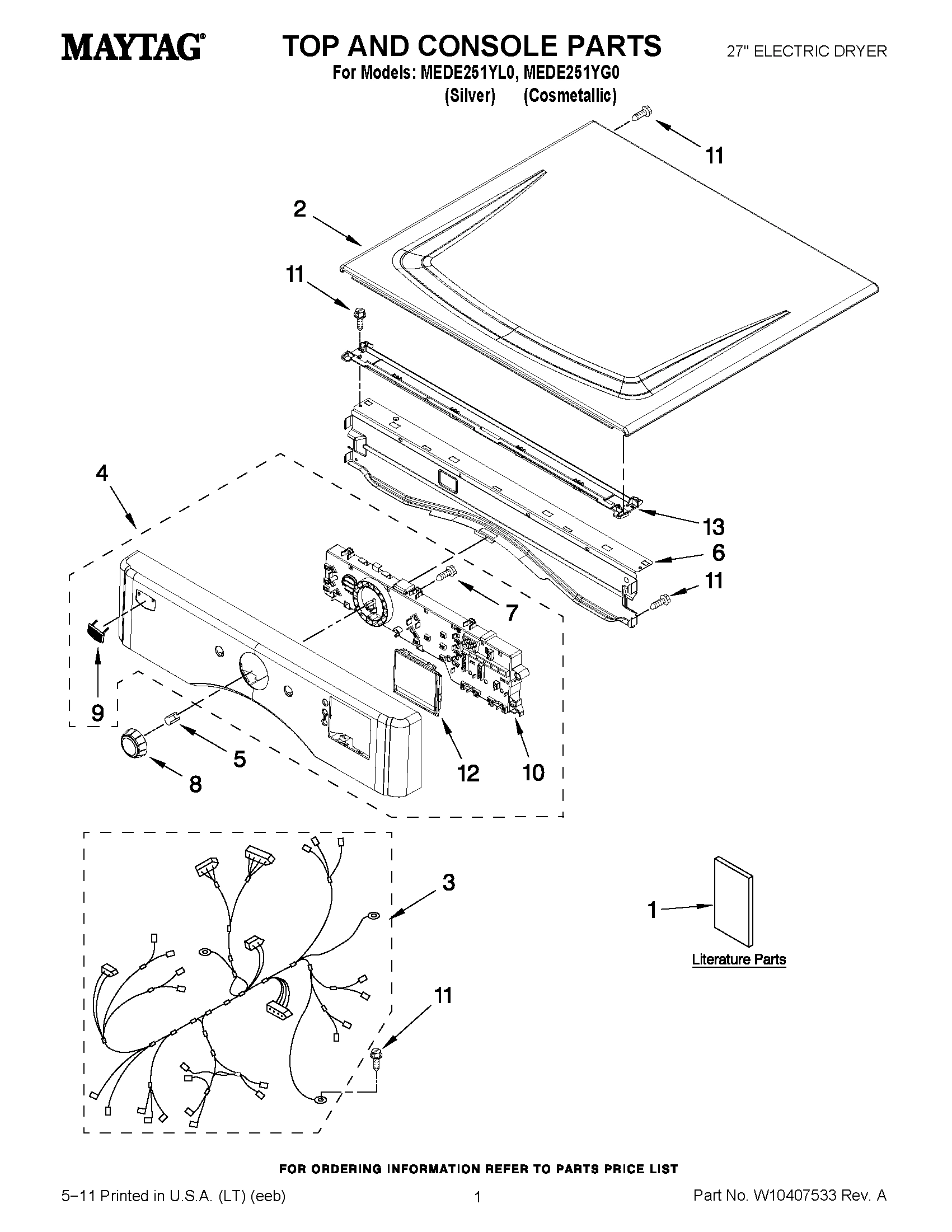 01 - TOP AND CONSOLE PARTS