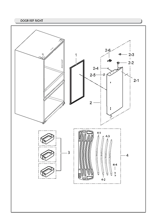 Right Refrigerator Door Parts