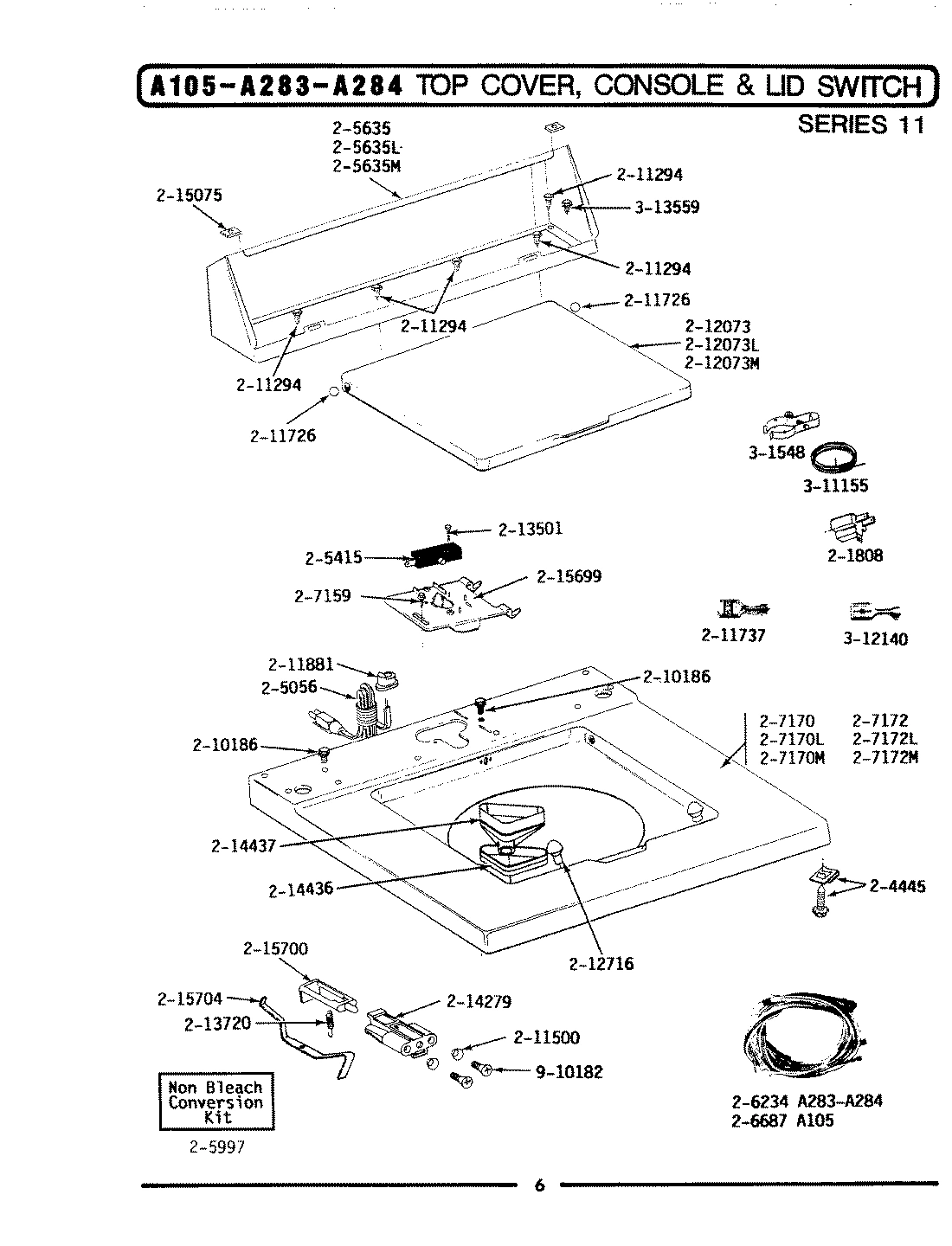 07 - TOP COVER, CONSOLE & LID SWITCH (SER 11)