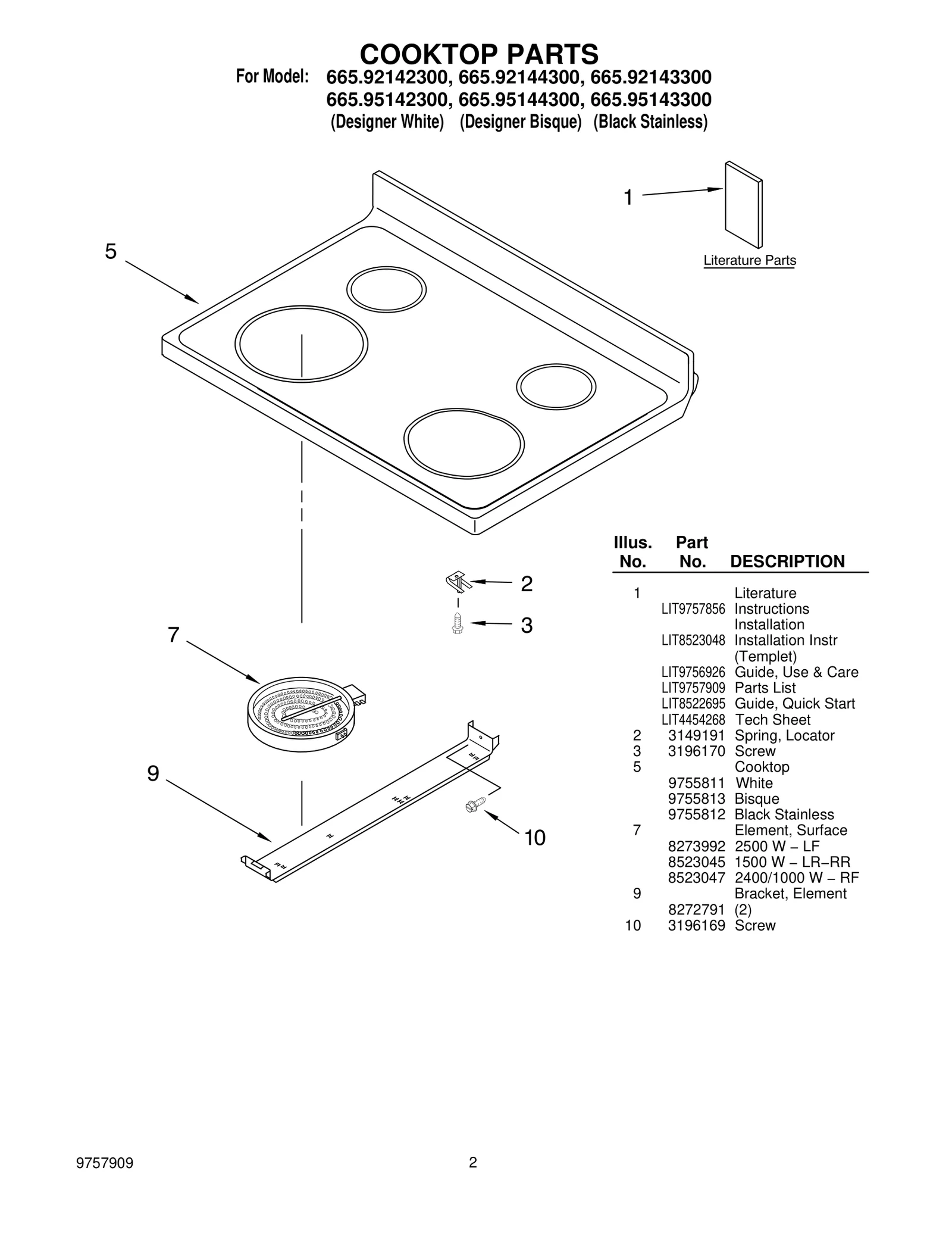 COOKTOP PARTS